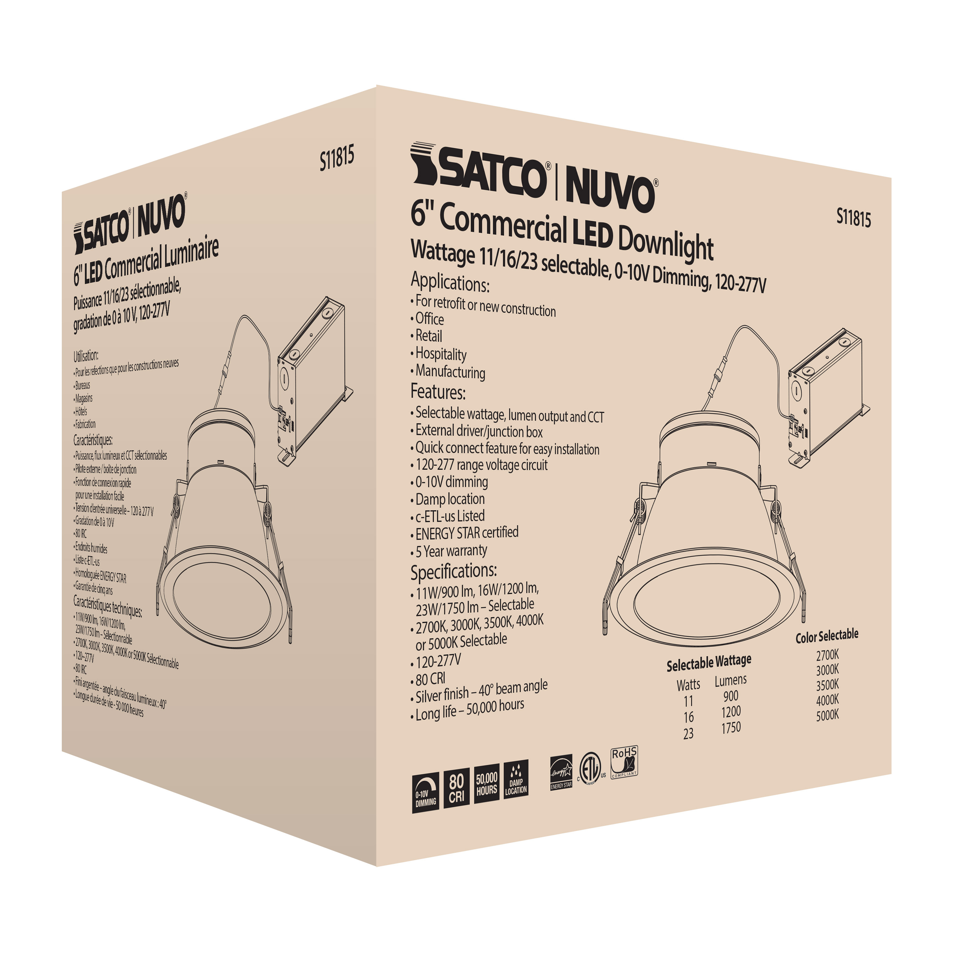 23WLED/CDL/6/ADJ-CCT/40D - S11815
