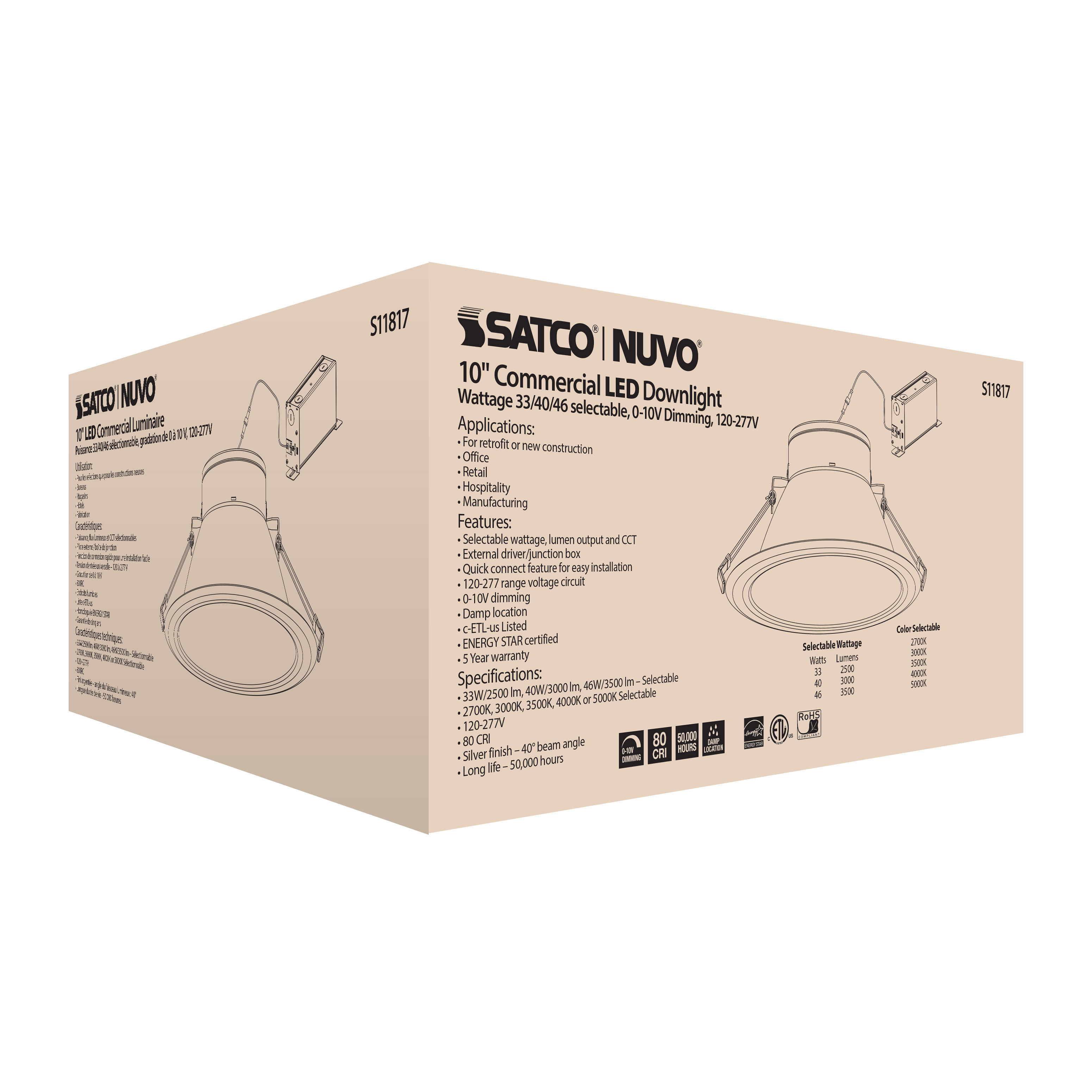 S11817 46WLED/CDL/10/ADJ-CCT/40D