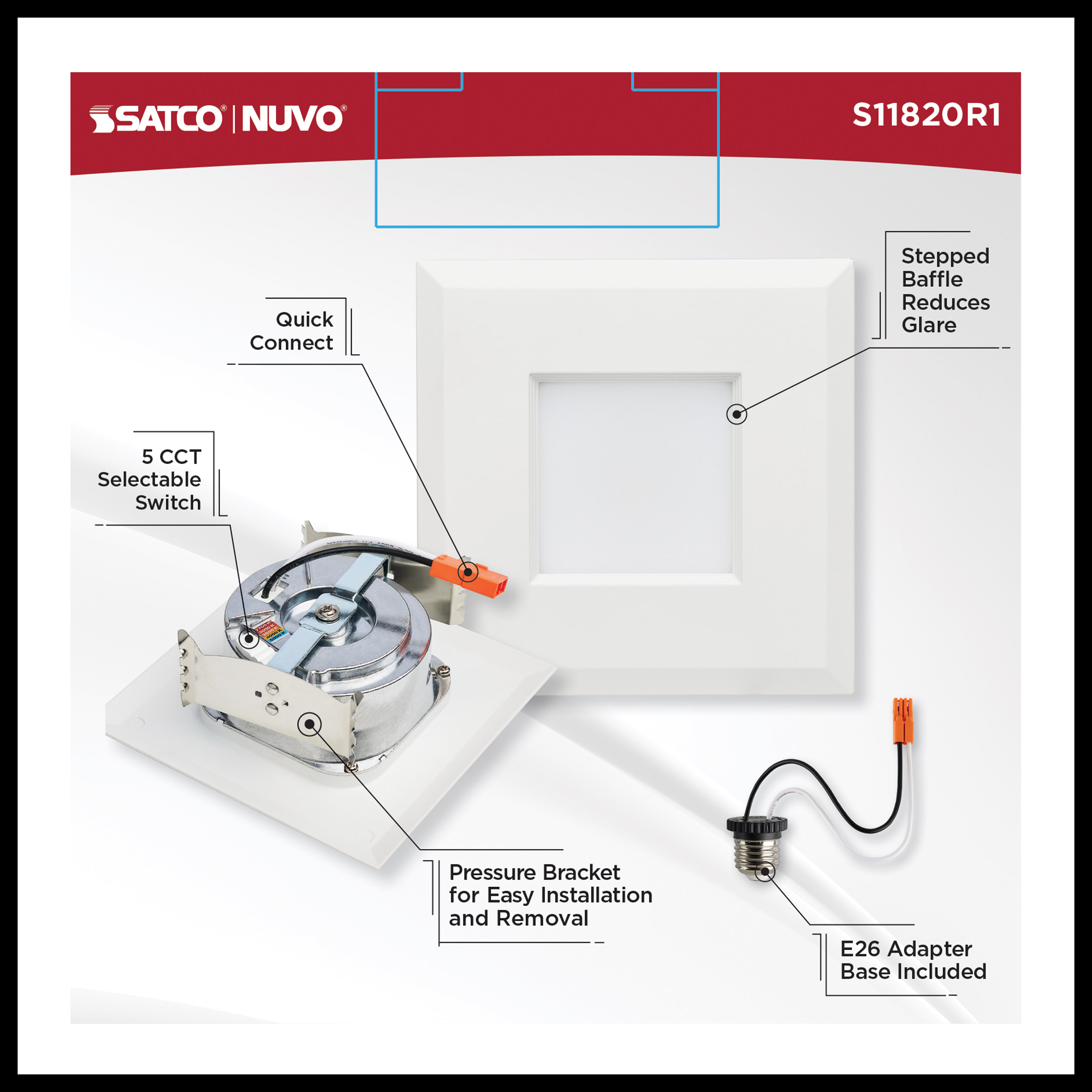 6.7WLED/RDL/4/5CCT-SEL/SQ - S11820R1