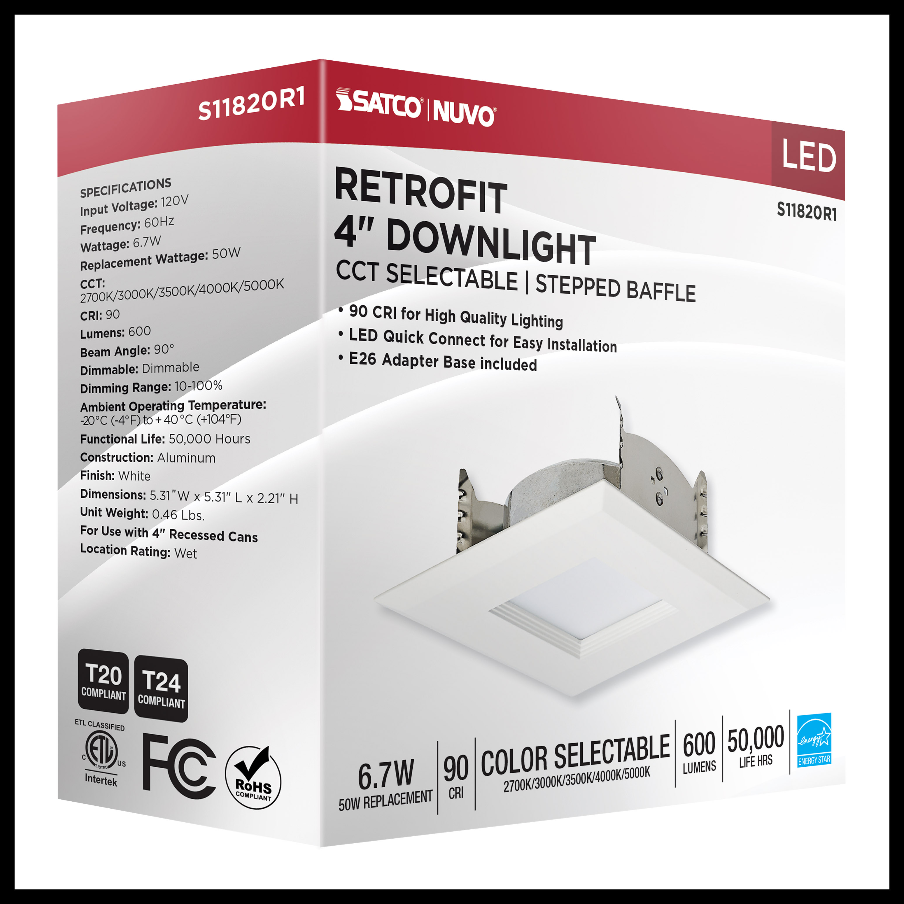 6.7WLED/RDL/4/5CCT-SEL/SQ - S11820R1