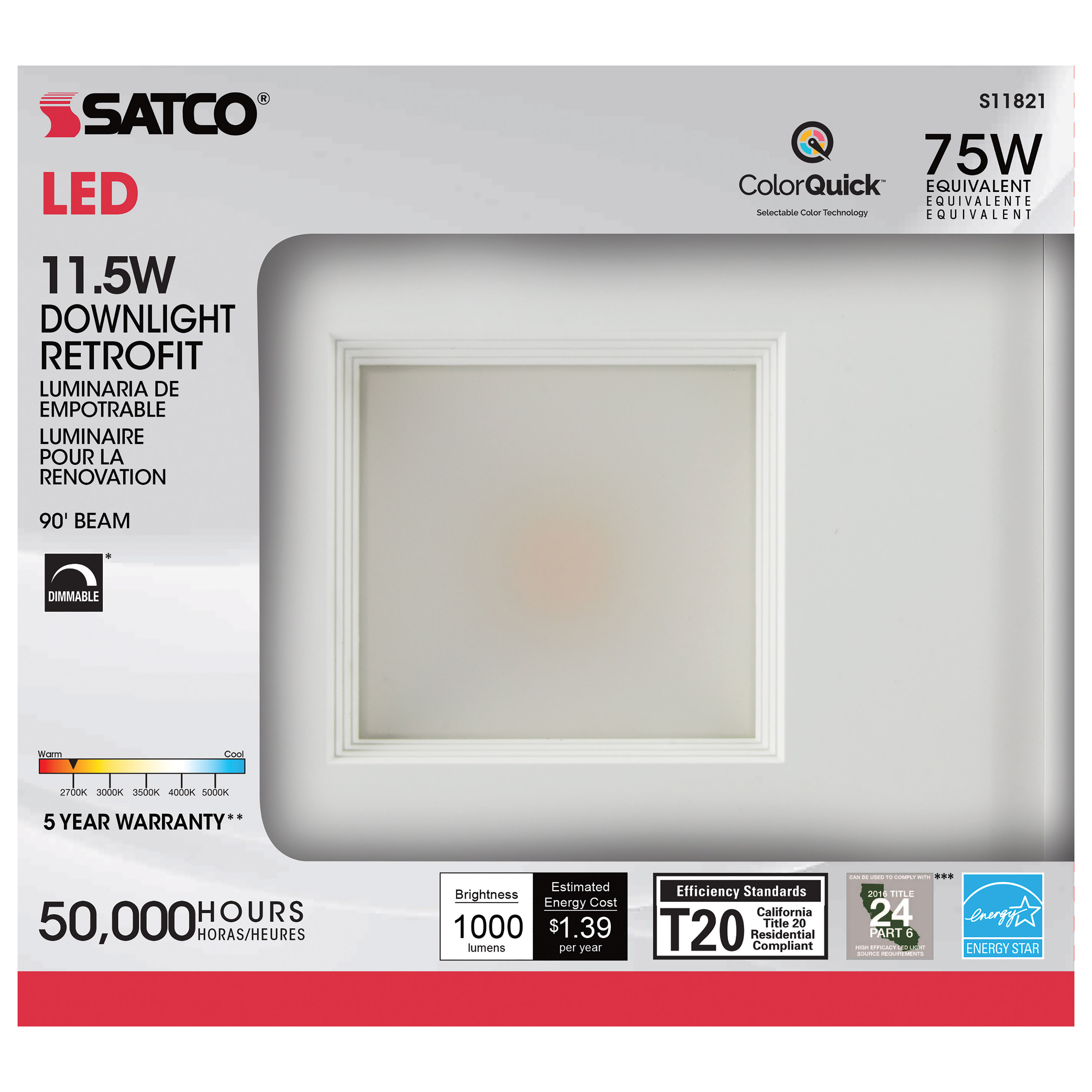 11.5WLED/RDL/SQ/5-6/CCT-SEL - S11821