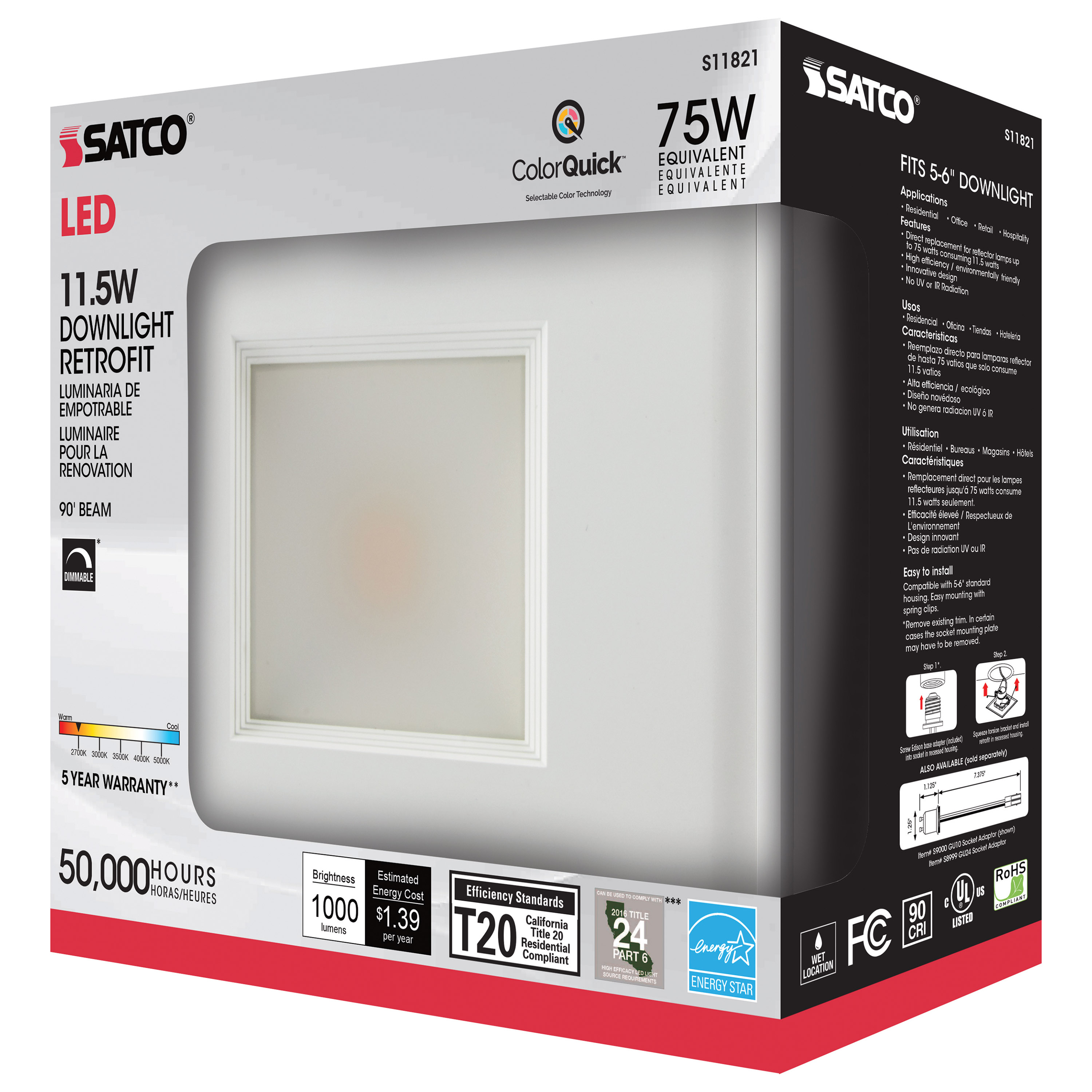 11.5WLED/RDL/SQ/5-6/CCT-SEL - S11821