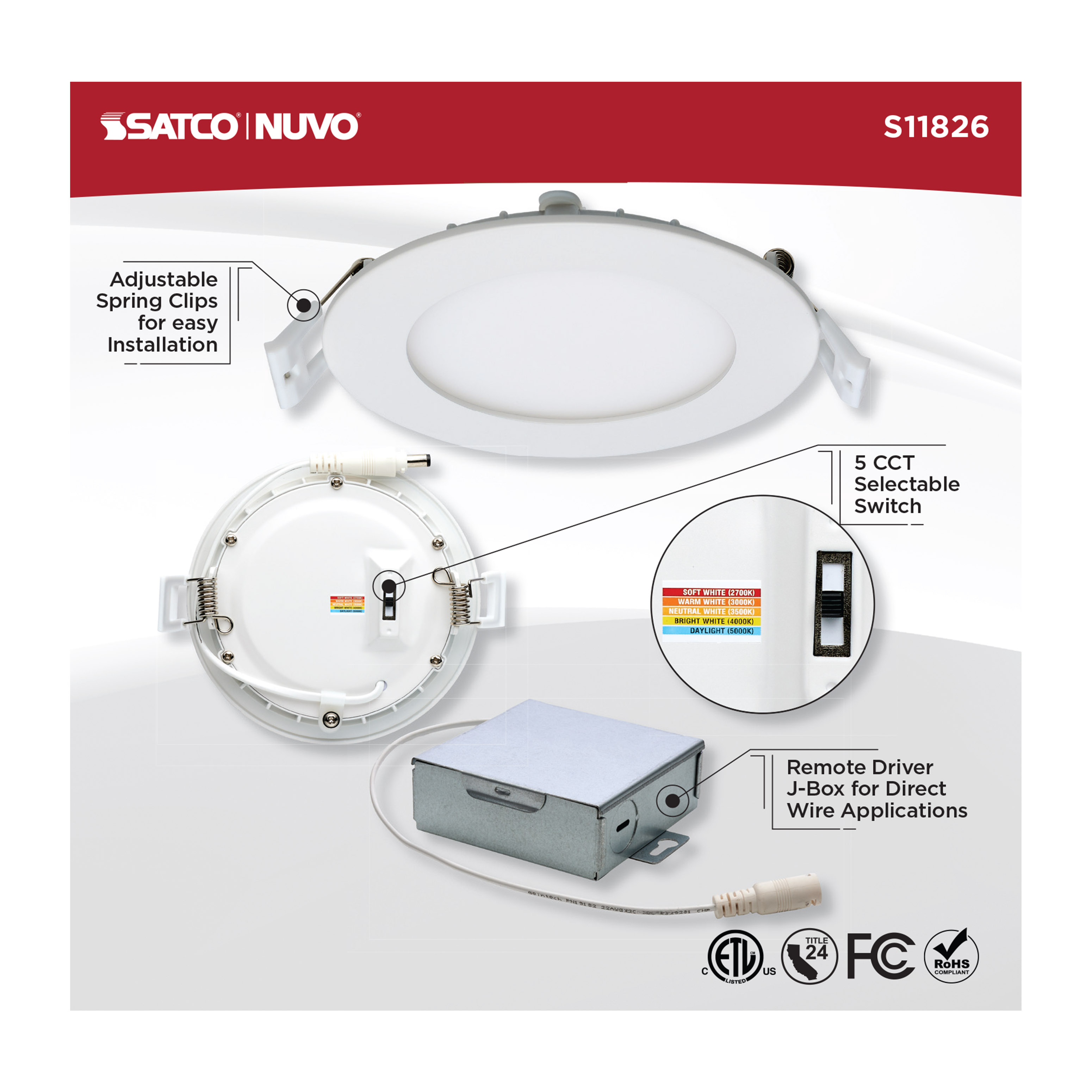 10WLED/DW/EL/4/CCT-SEL/RND/RD - S11826