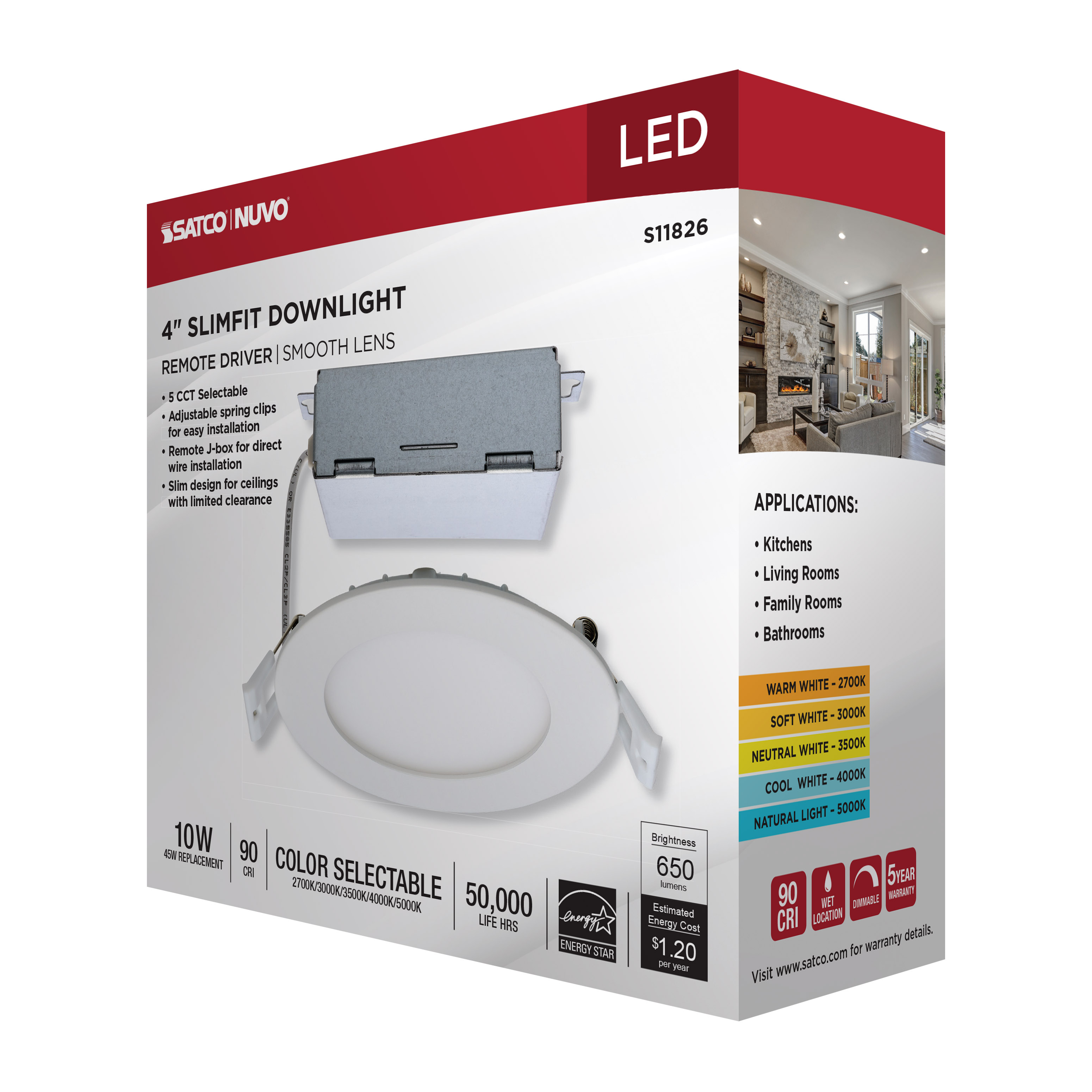 10WLED/DW/EL/4/CCT-SEL/RND/RD - S11826