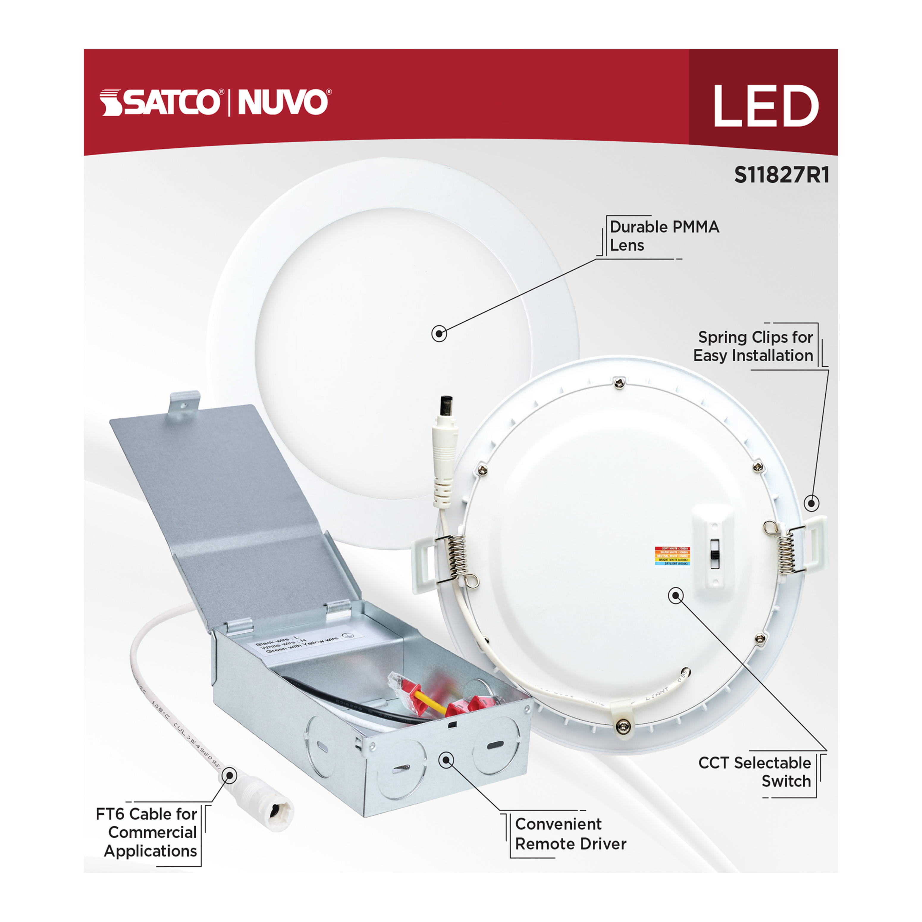 12WLED/DW/EL/6/CCT-SEL/RND/RD - S11827R1