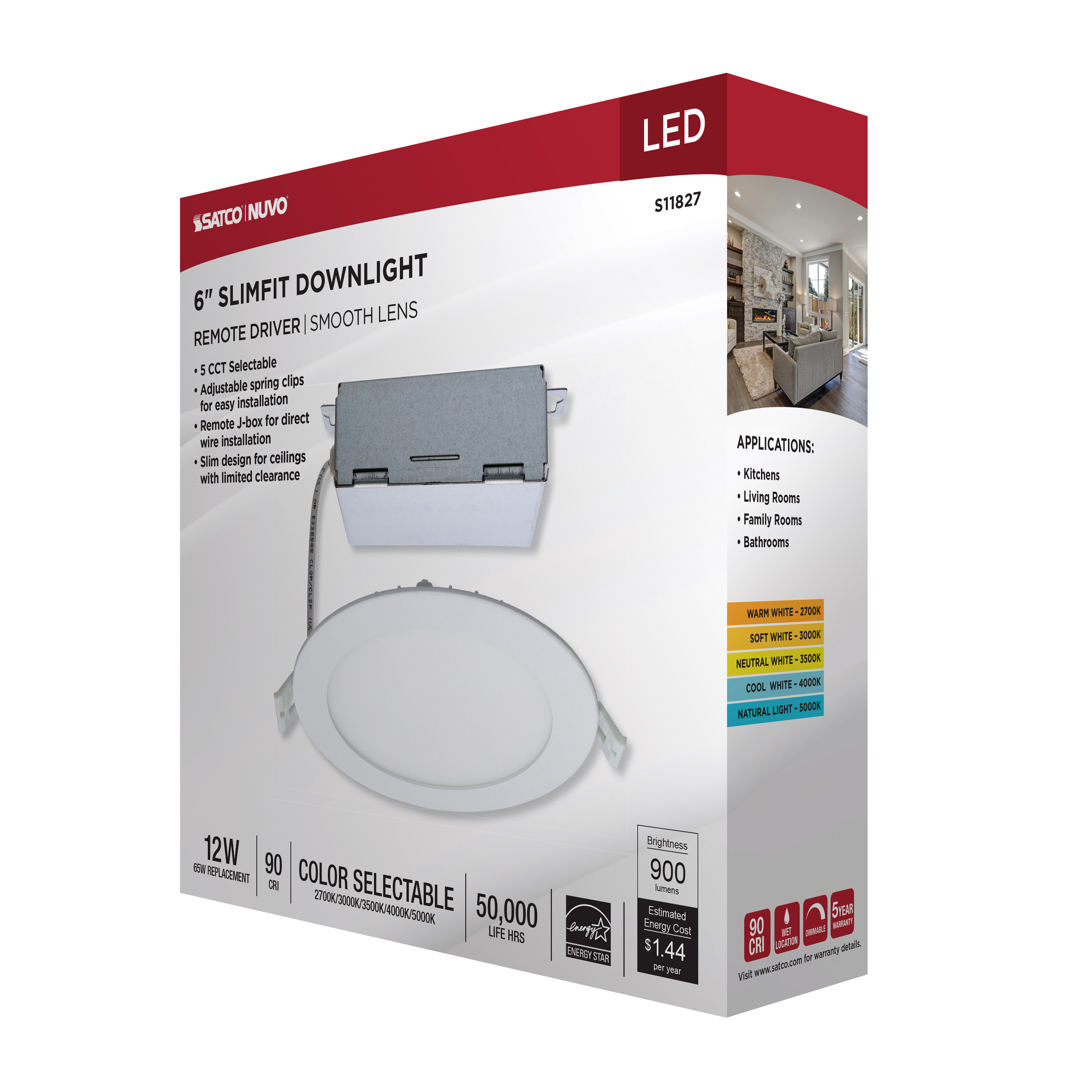 12WLED/DW/EL/6/CCT-SEL/RND/RD - S11827