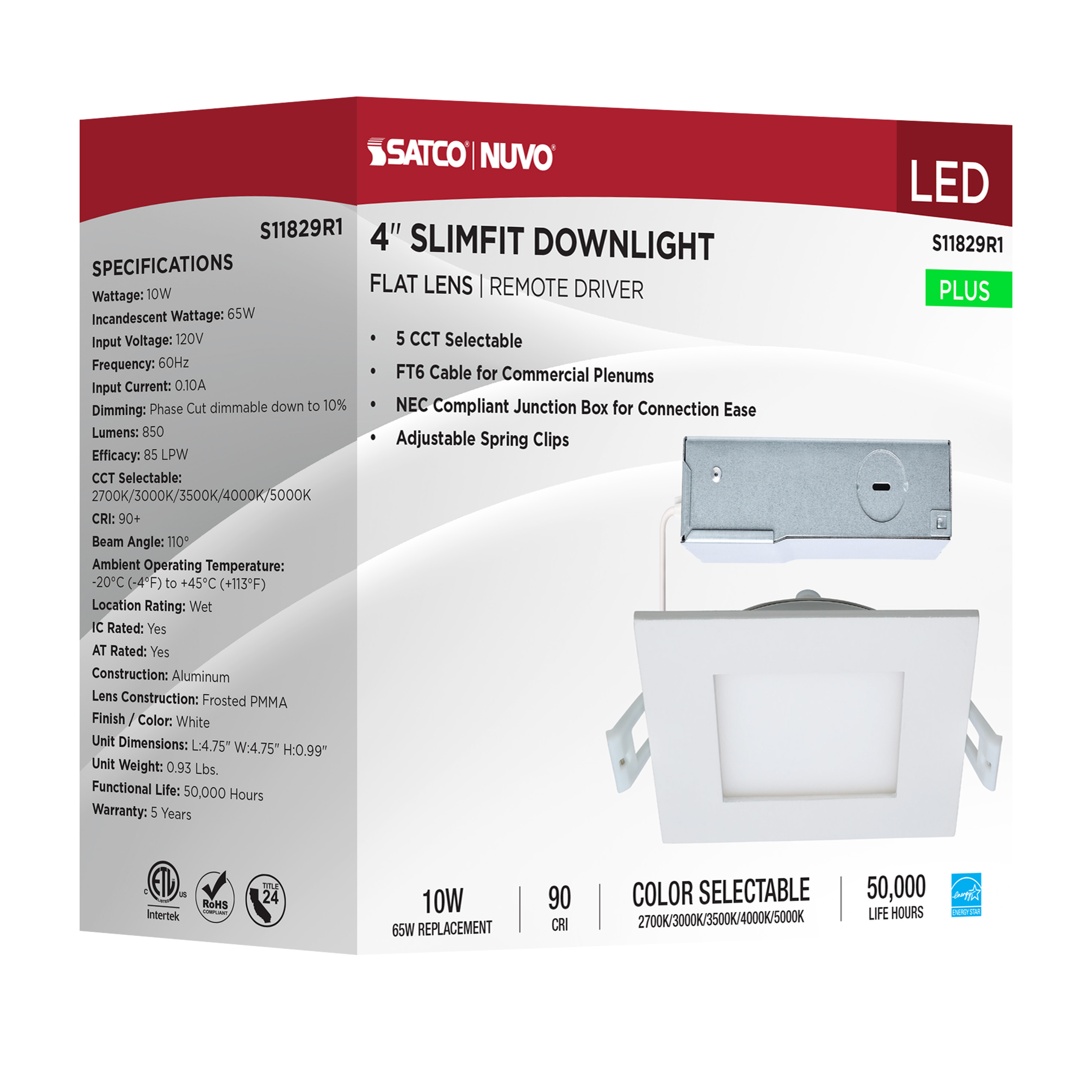 10WLED/DW/EL/4/CCT-SEL/SQ/RD - S11829R1