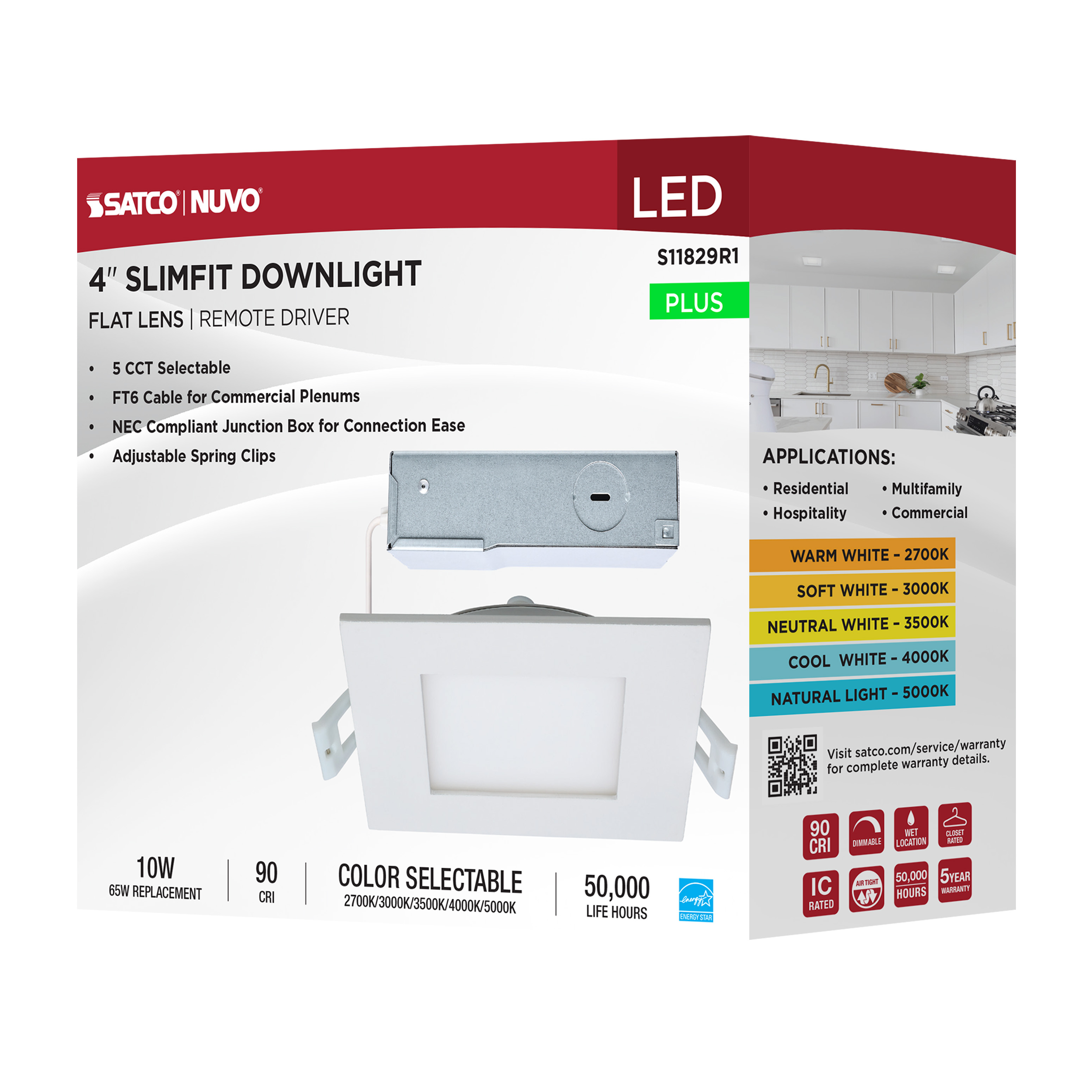 10WLED/DW/EL/4/CCT-SEL/SQ/RD - S11829R1