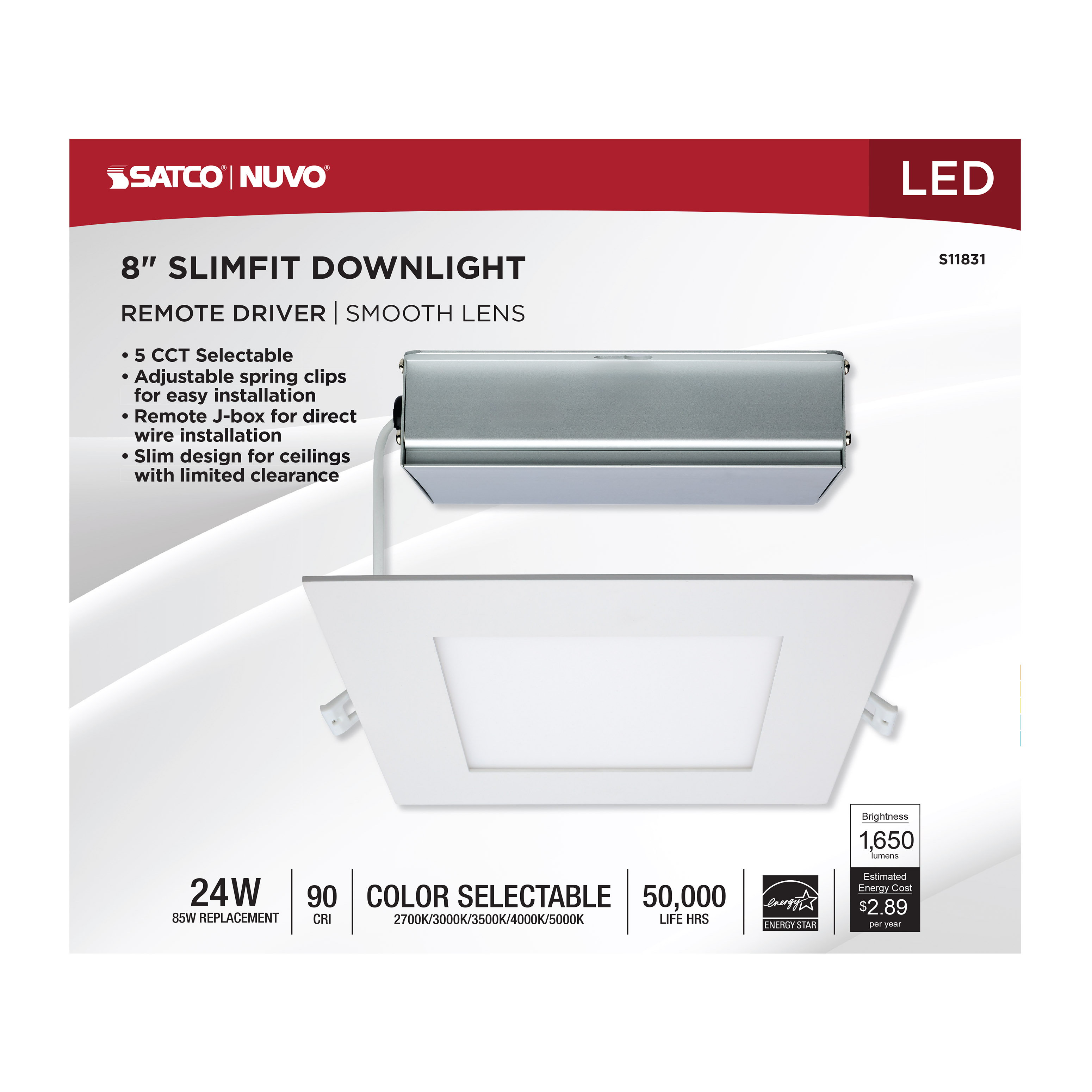 24WLED/DW/EL/8/CCT-SEL/SQ/RD - S11831