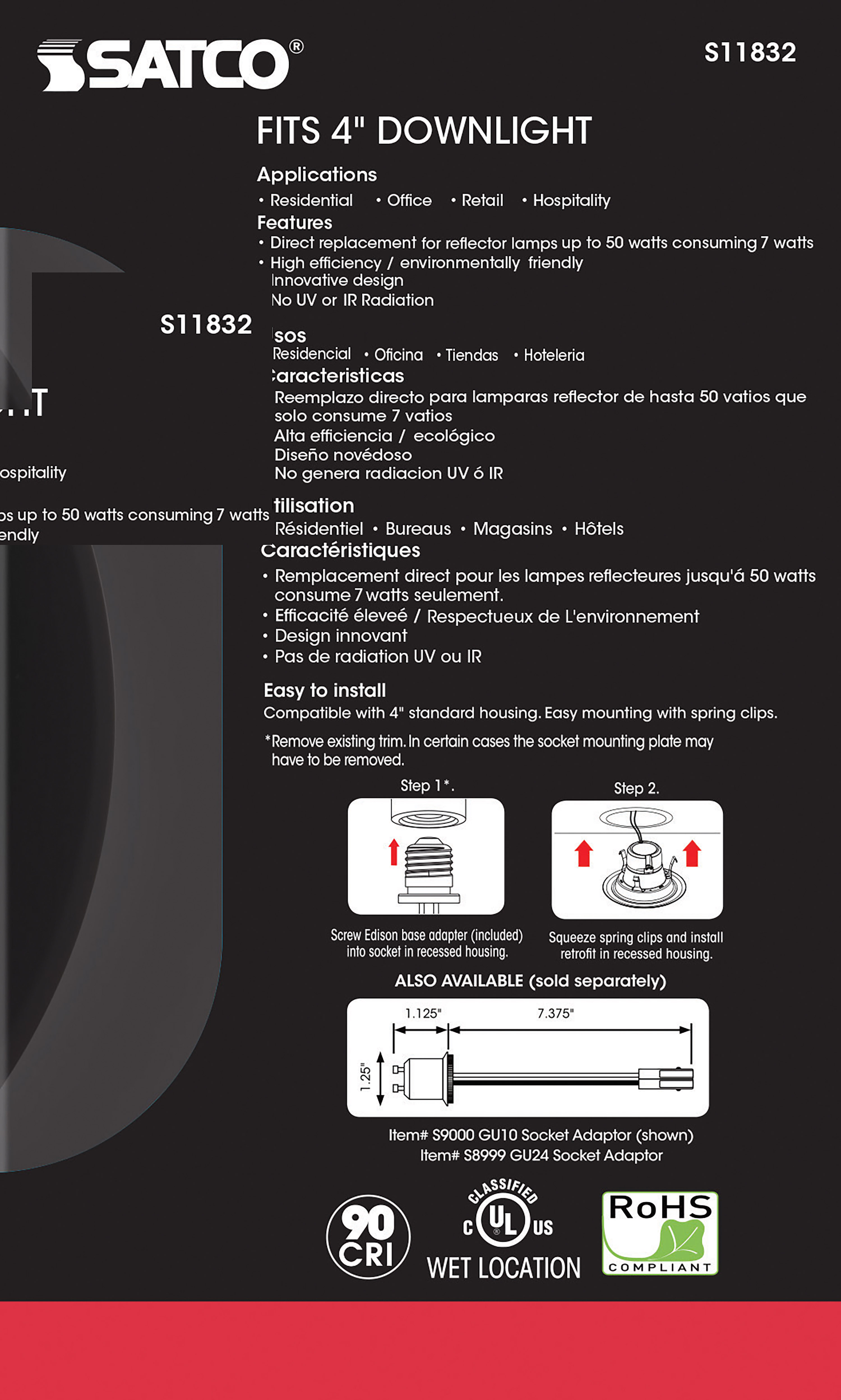 7WLED/RDL/4/CCT-SEL/120V/BL - S11832