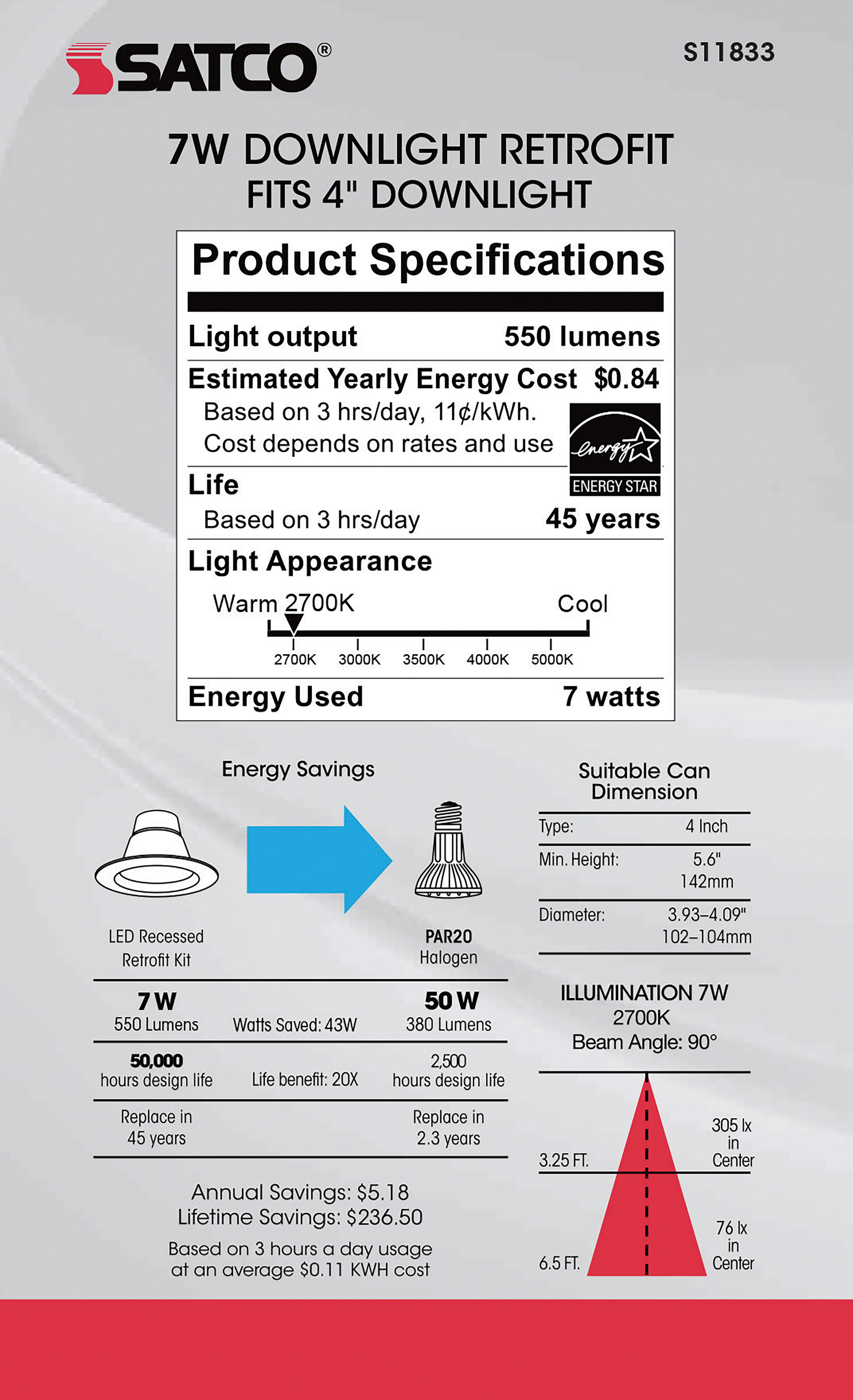 7WLED/RDL/4/CCT-SEL/120V/BN - S11833