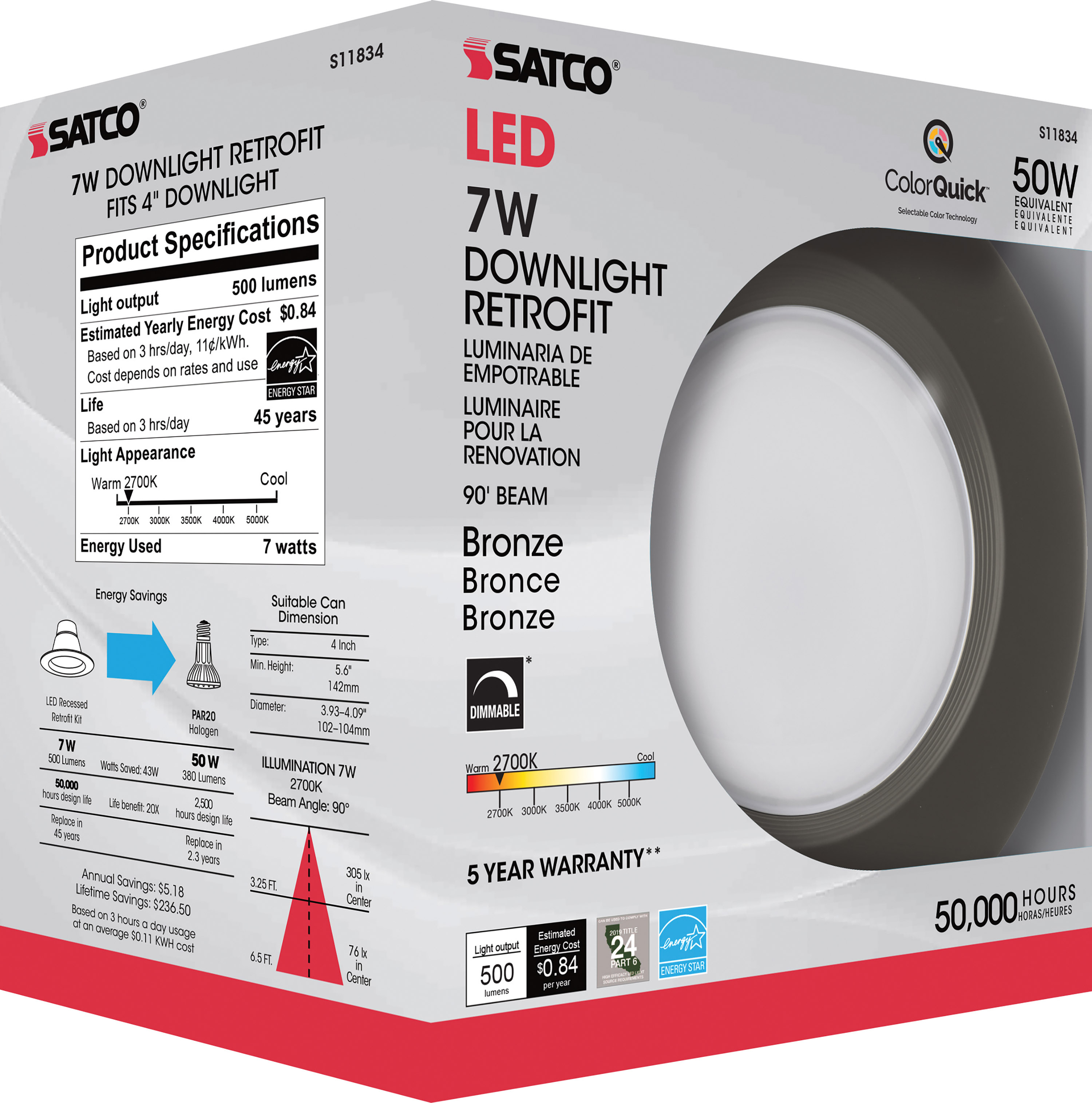 7WLED/RDL/4/CCT-SEL/120V/BZ - S11834