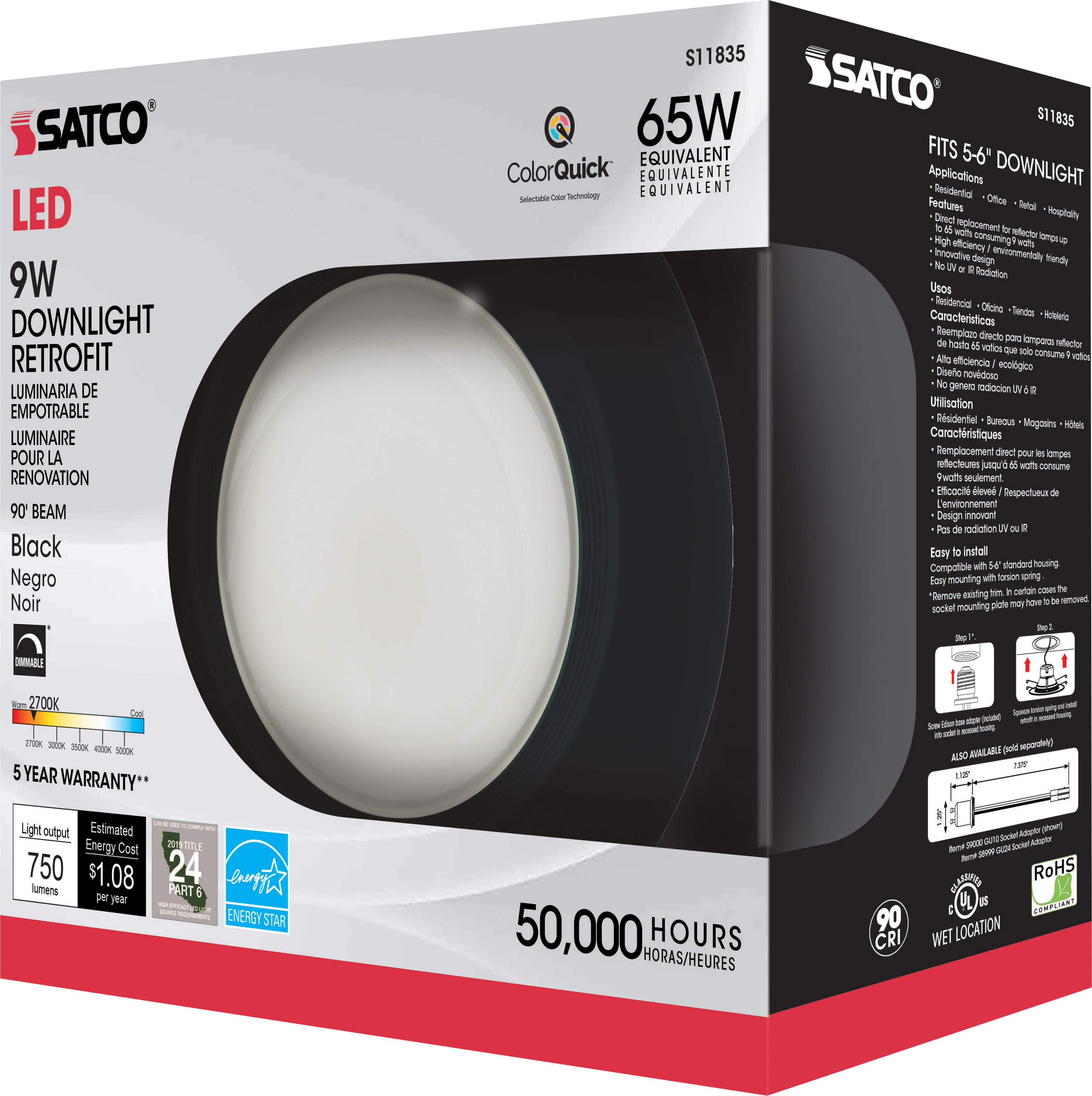 9WLED/RDL/5-6/CCT-SEL/120V/BL - S11835