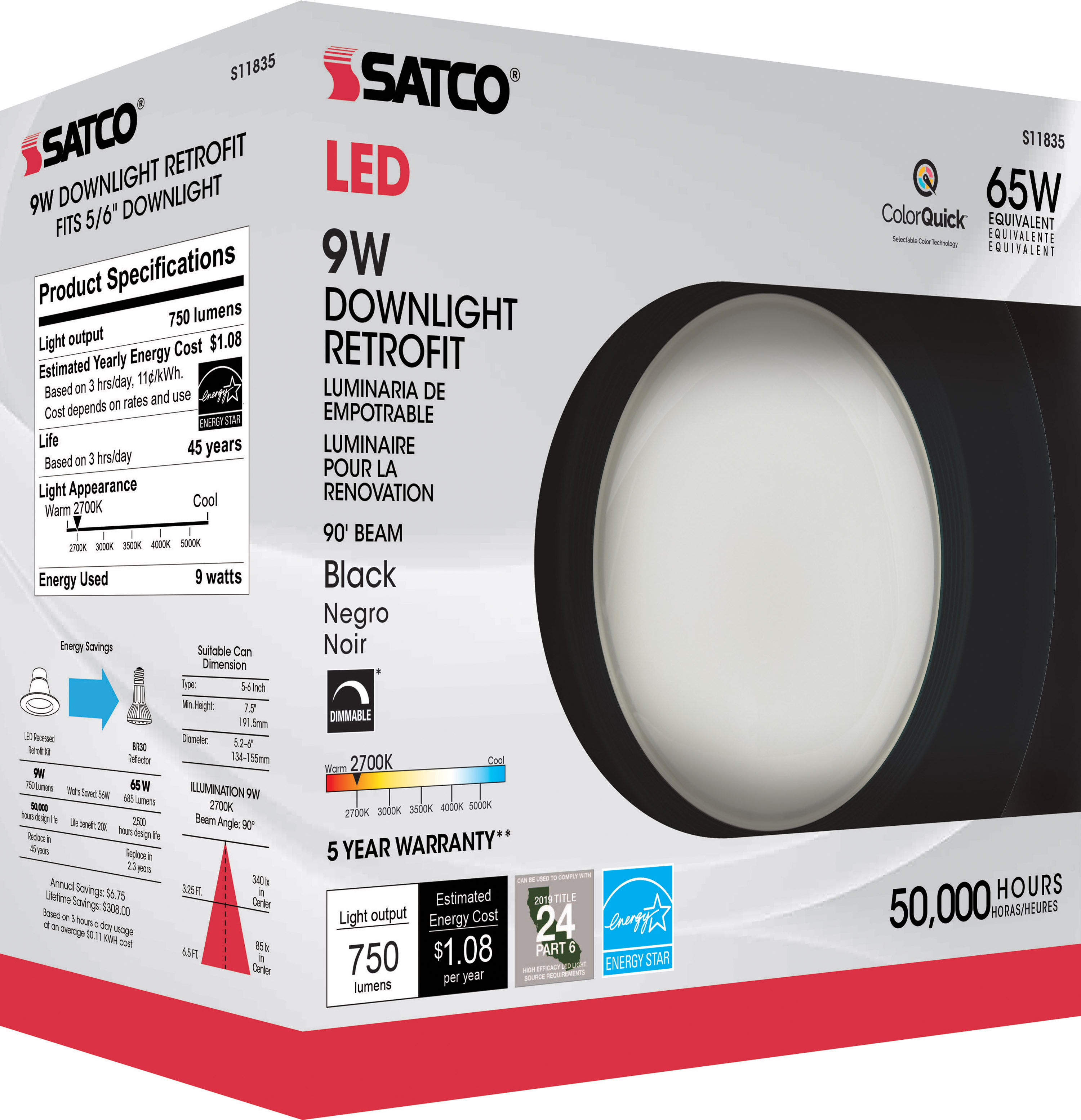 9WLED/RDL/5-6/CCT-SEL/120V/BL - S11835