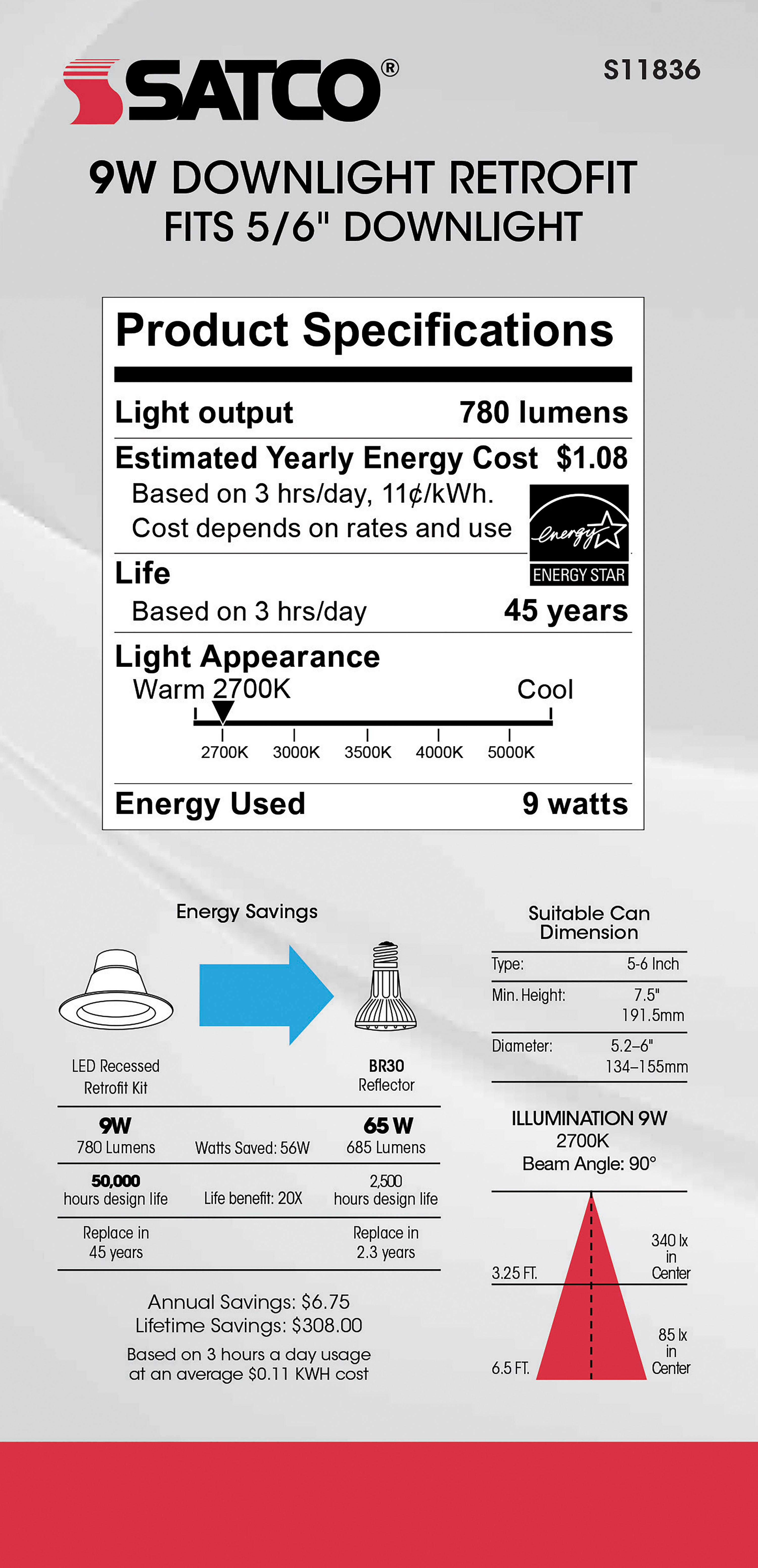 9WLED/RDL/5-6/CCT-SEL/120V/BN - S11836