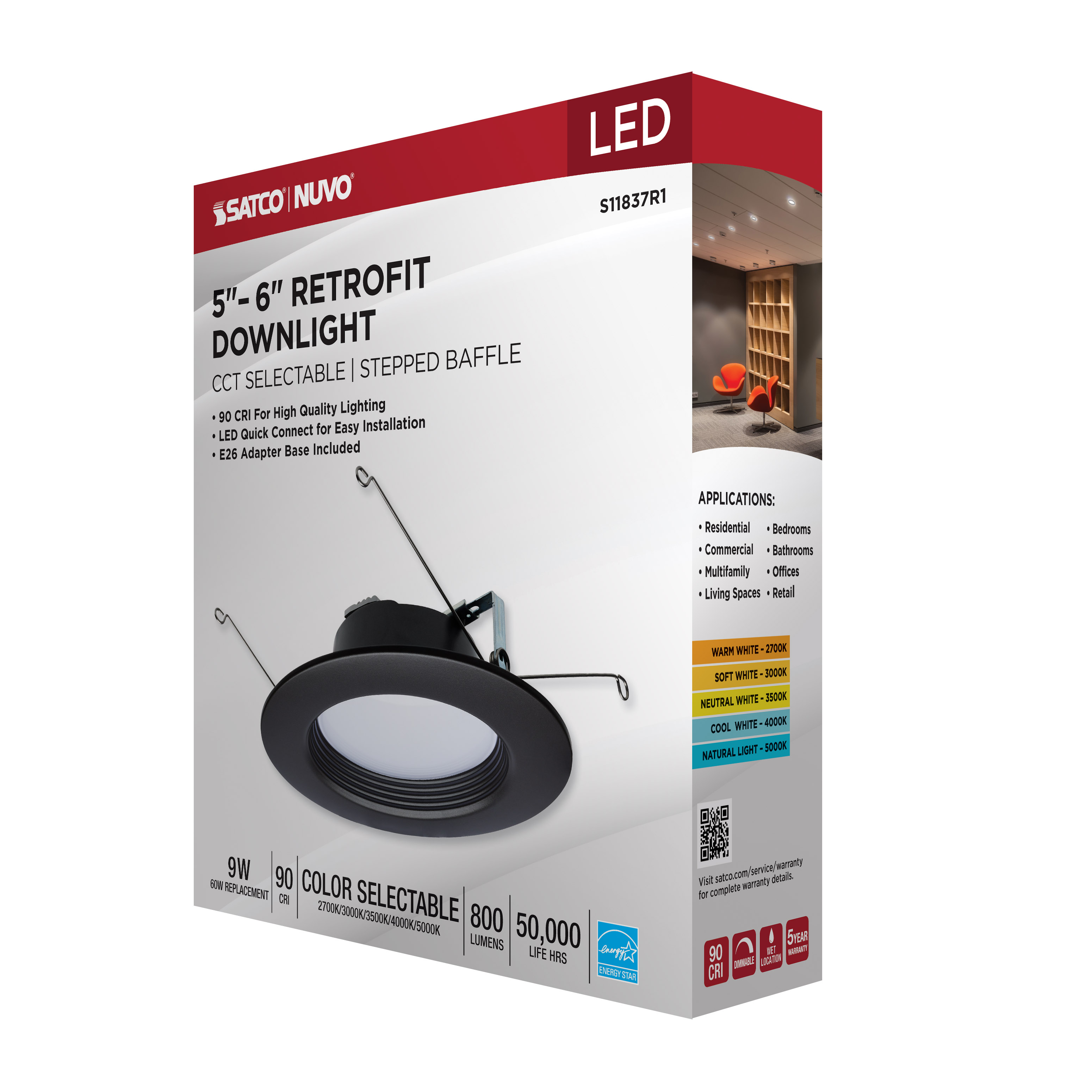 9WLED/DLR/5-6/CCT-SEL/RD/BZ - S11837R1