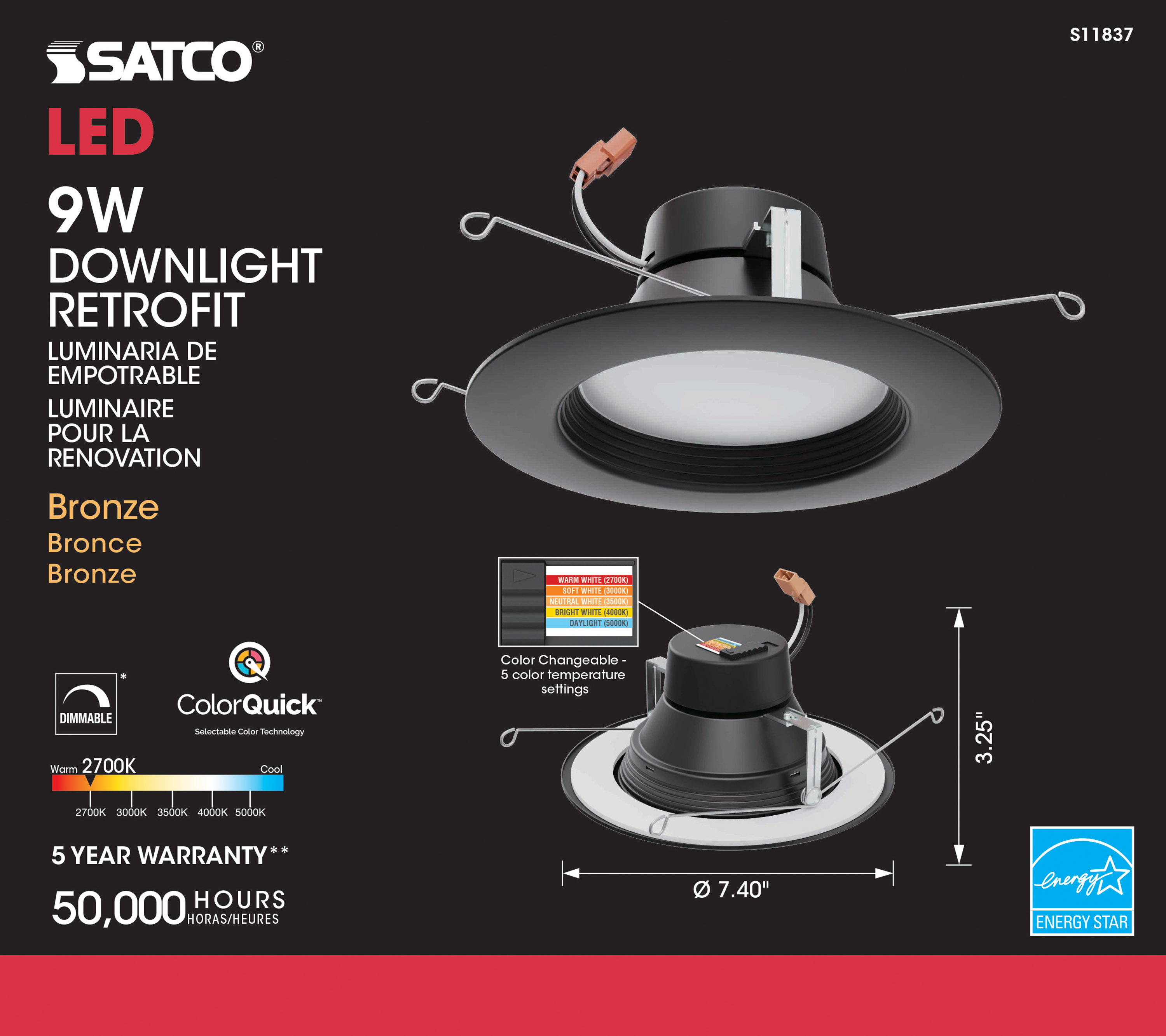 9WLED/RDL/5-6/CCT-SEL/120V/BZ - S11837