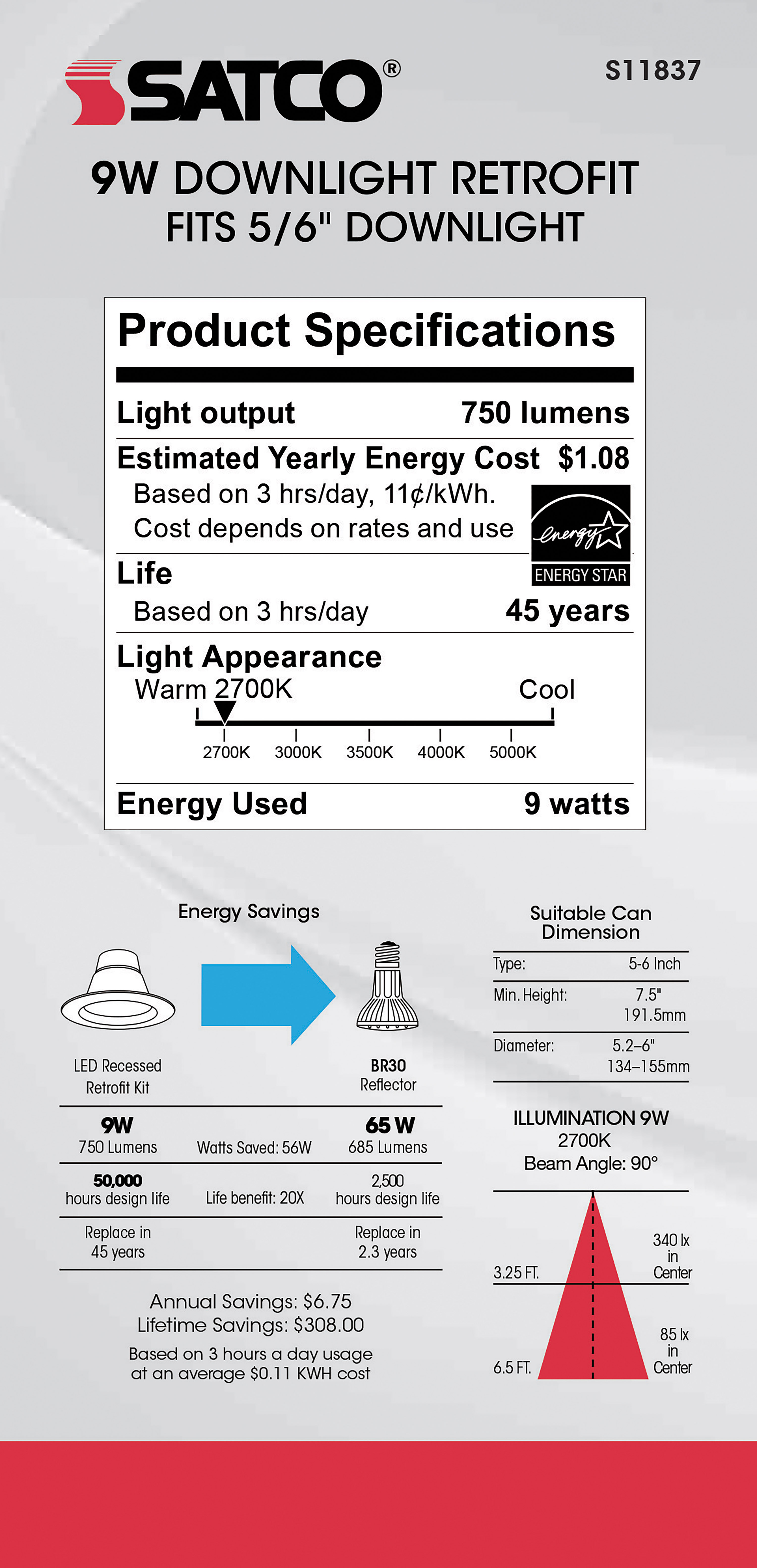 9WLED/RDL/5-6/CCT-SEL/120V/BZ - S11837