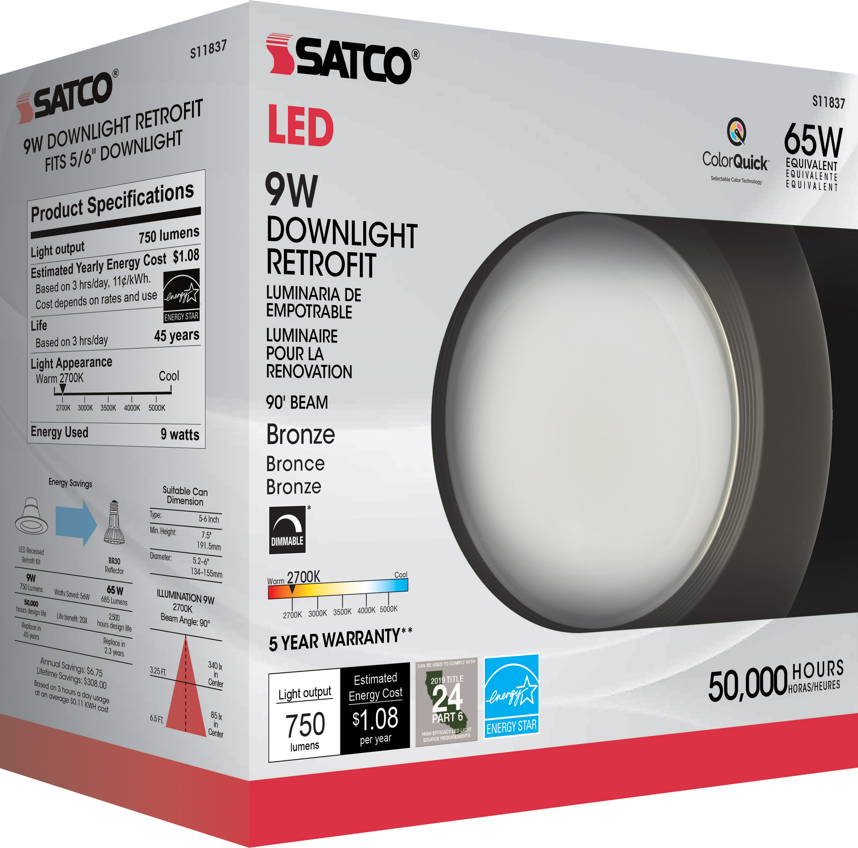 9WLED/RDL/5-6/CCT-SEL/120V/BZ - S11837