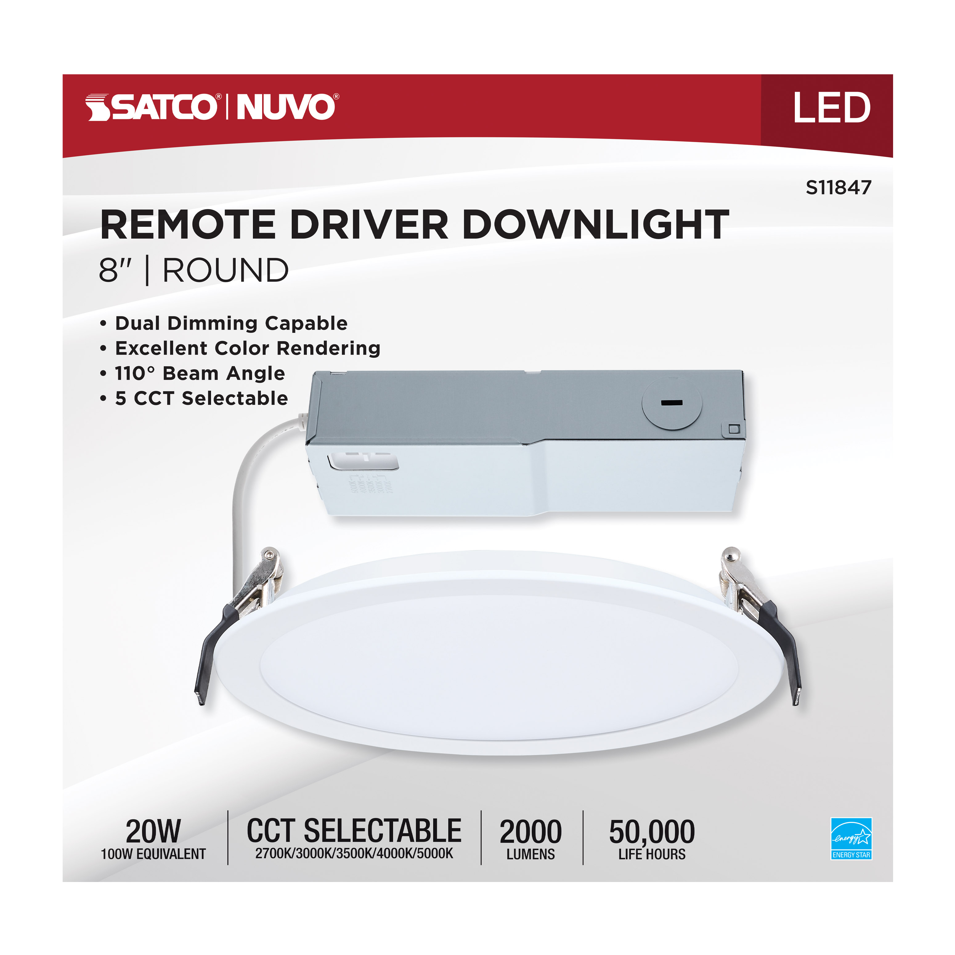 20WLED/DW/8/CCT/RND/FL/DD - S11847