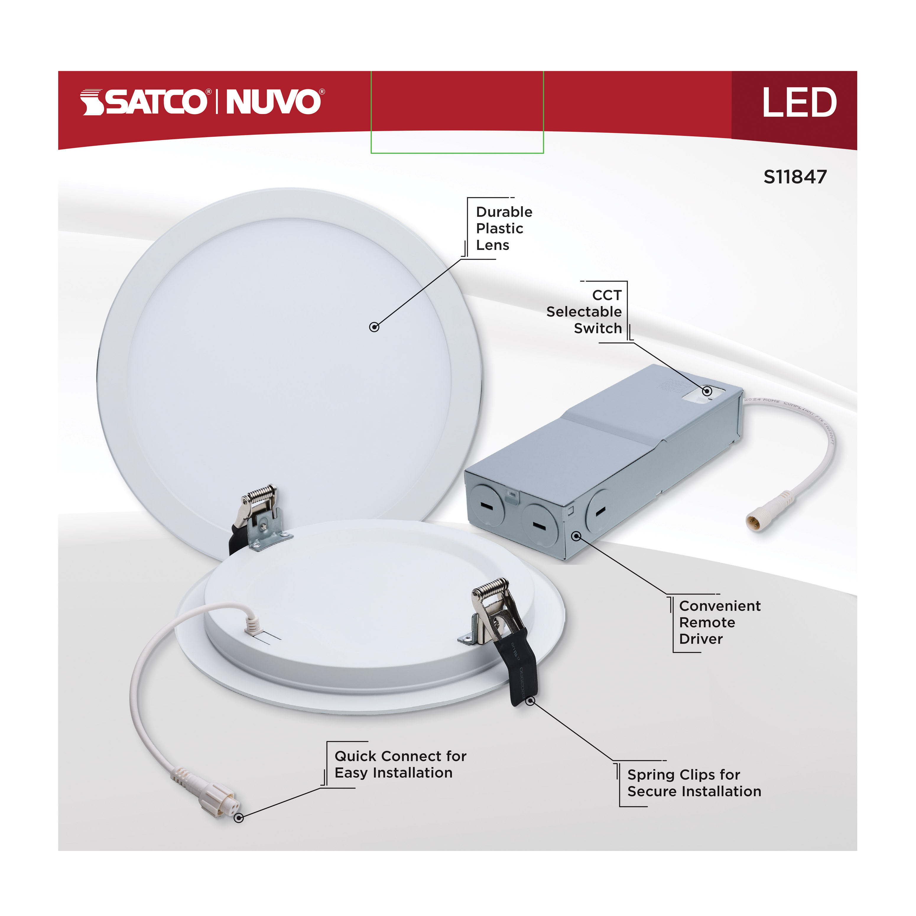 20WLED/DW/8/CCT/RND/FL/DD - S11847