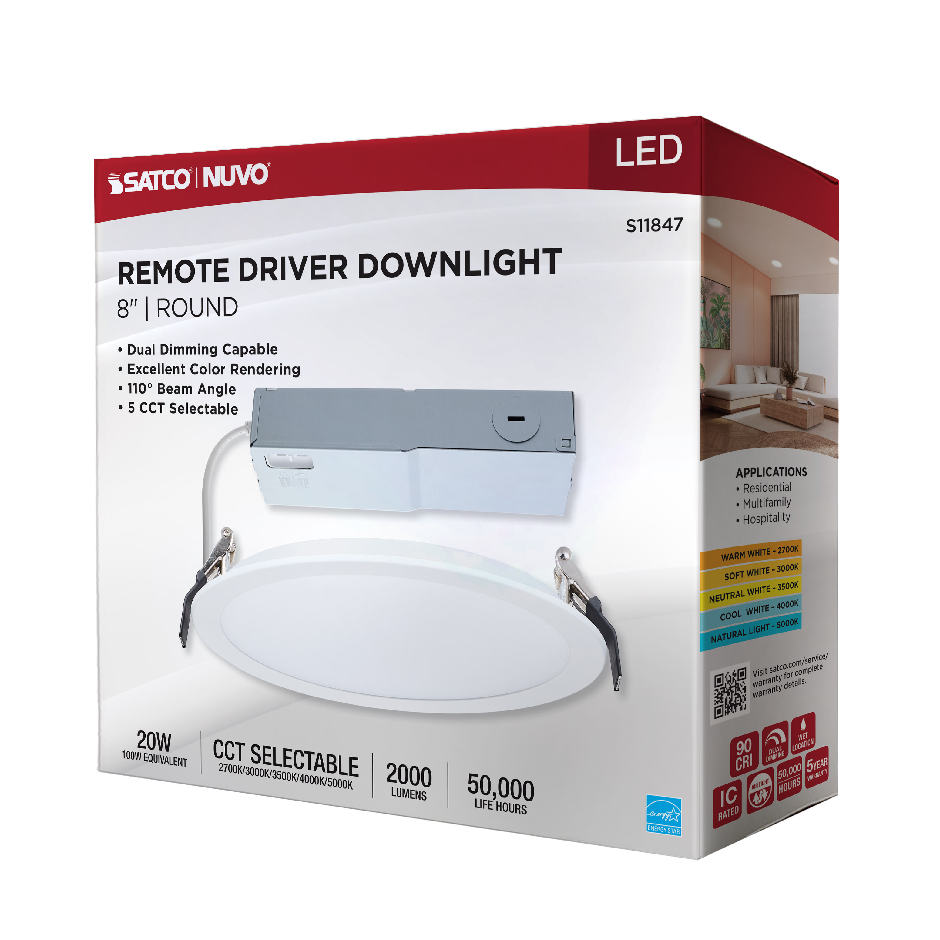 20WLED/DW/8/CCT/RND/FL/DD - S11847