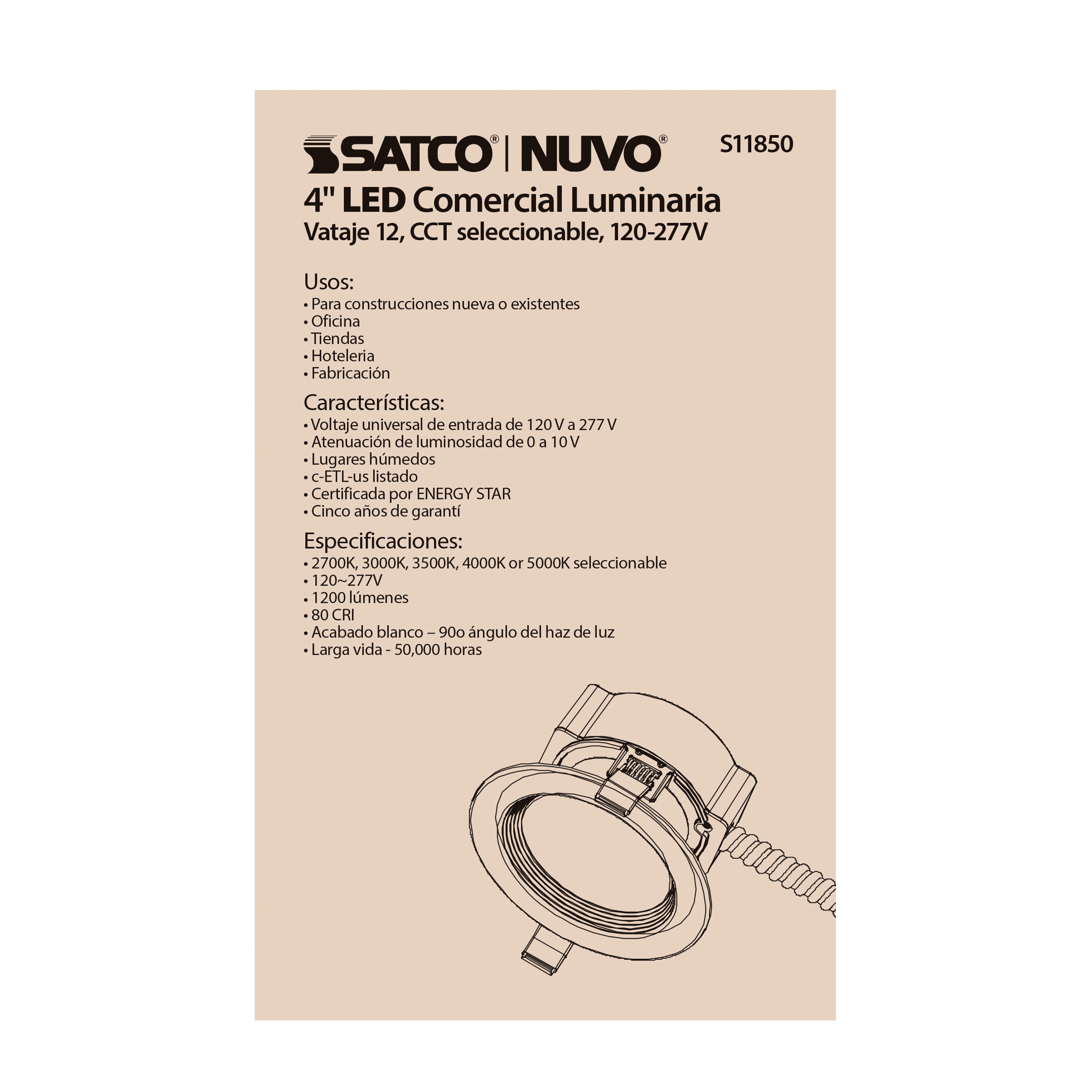 12WLED/CDL/4/CCT/120-277 - S11850