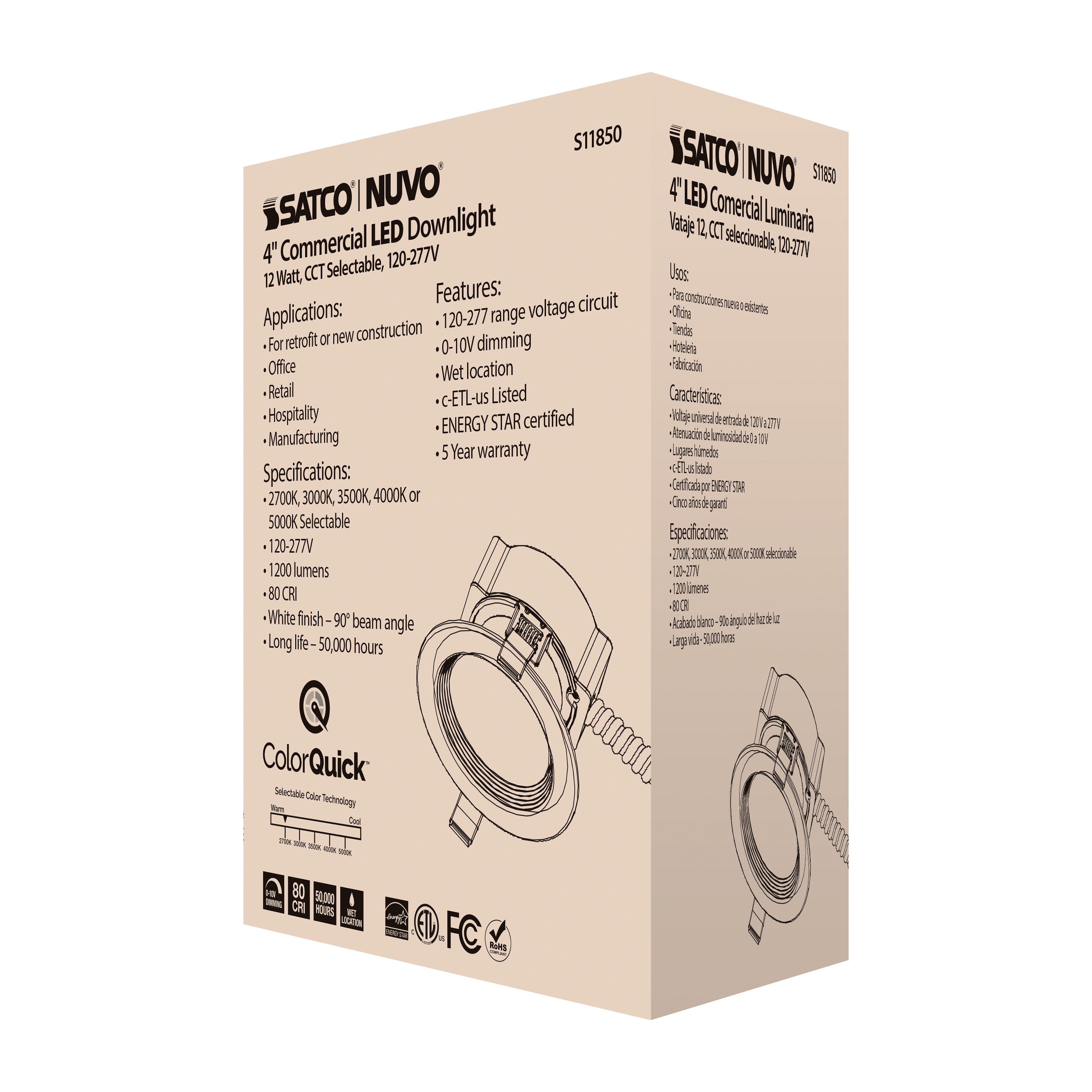 12WLED/CDL/4/CCT/120-277 - S11850