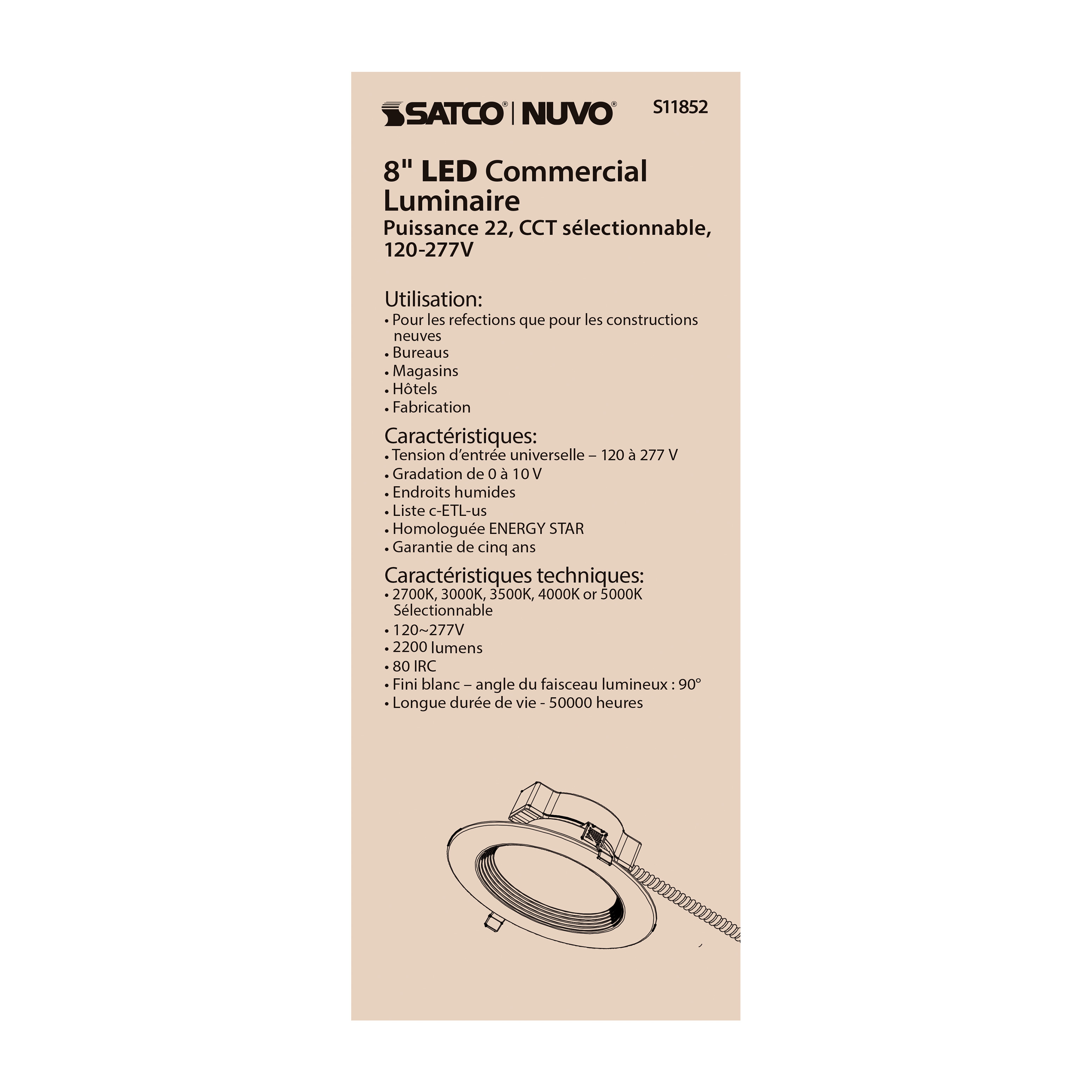 22WLED/CDL/8/CCT/120-277 - S11852