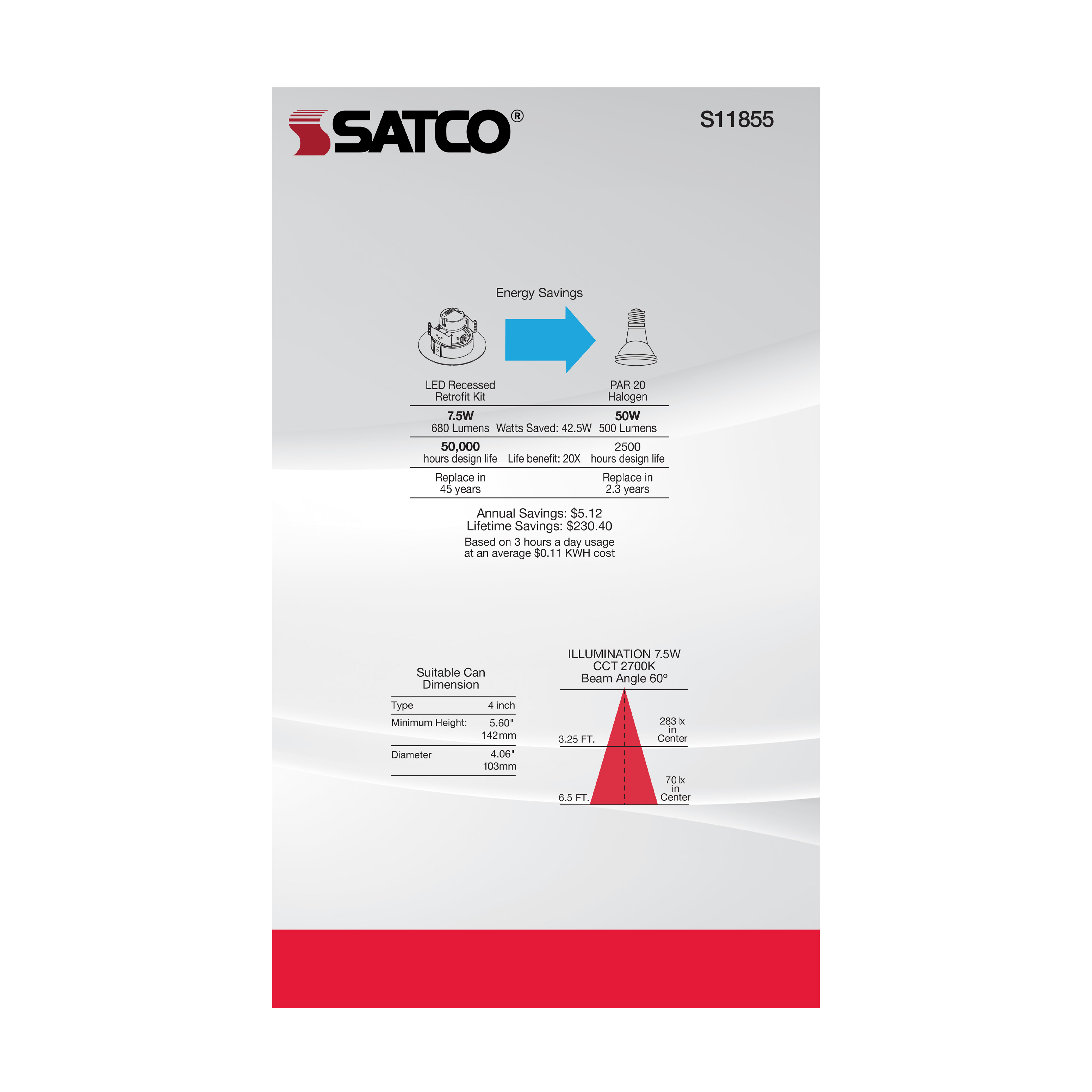 7.5WLED/DIR/4/60'/CCT-SEL/120V - S11855