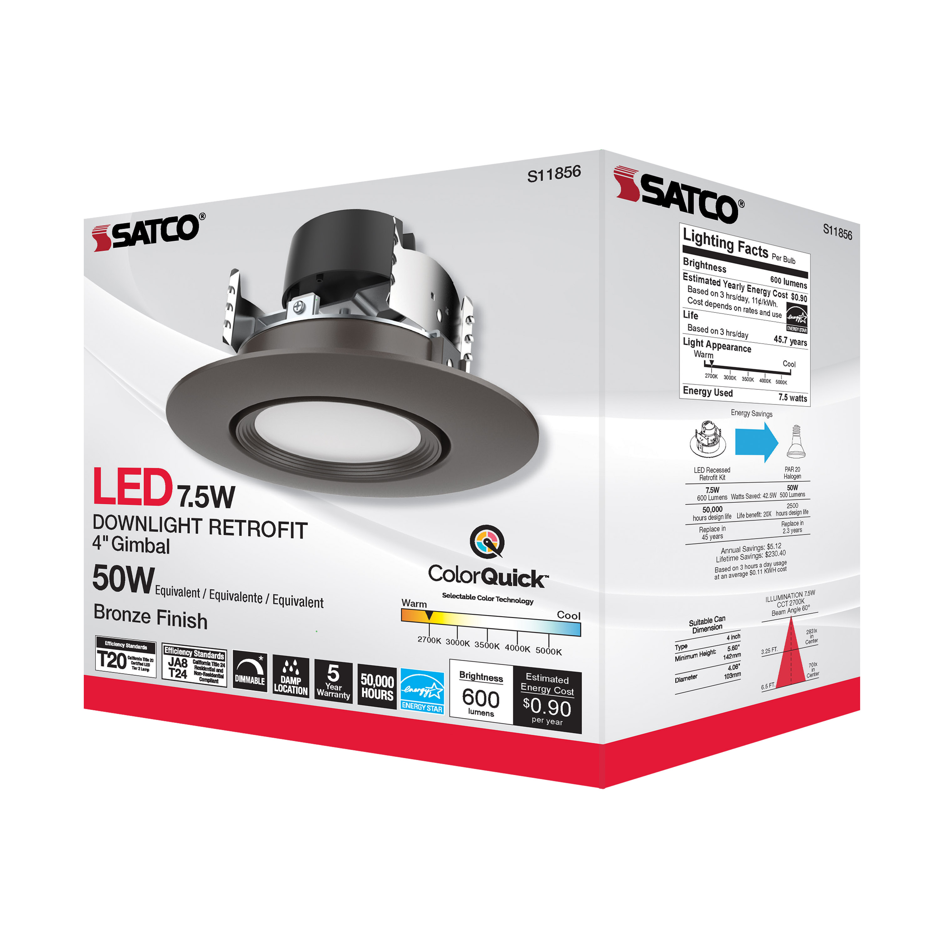 7.5WLED/DIR/4/60'/CCT-SEL/120V - S11856