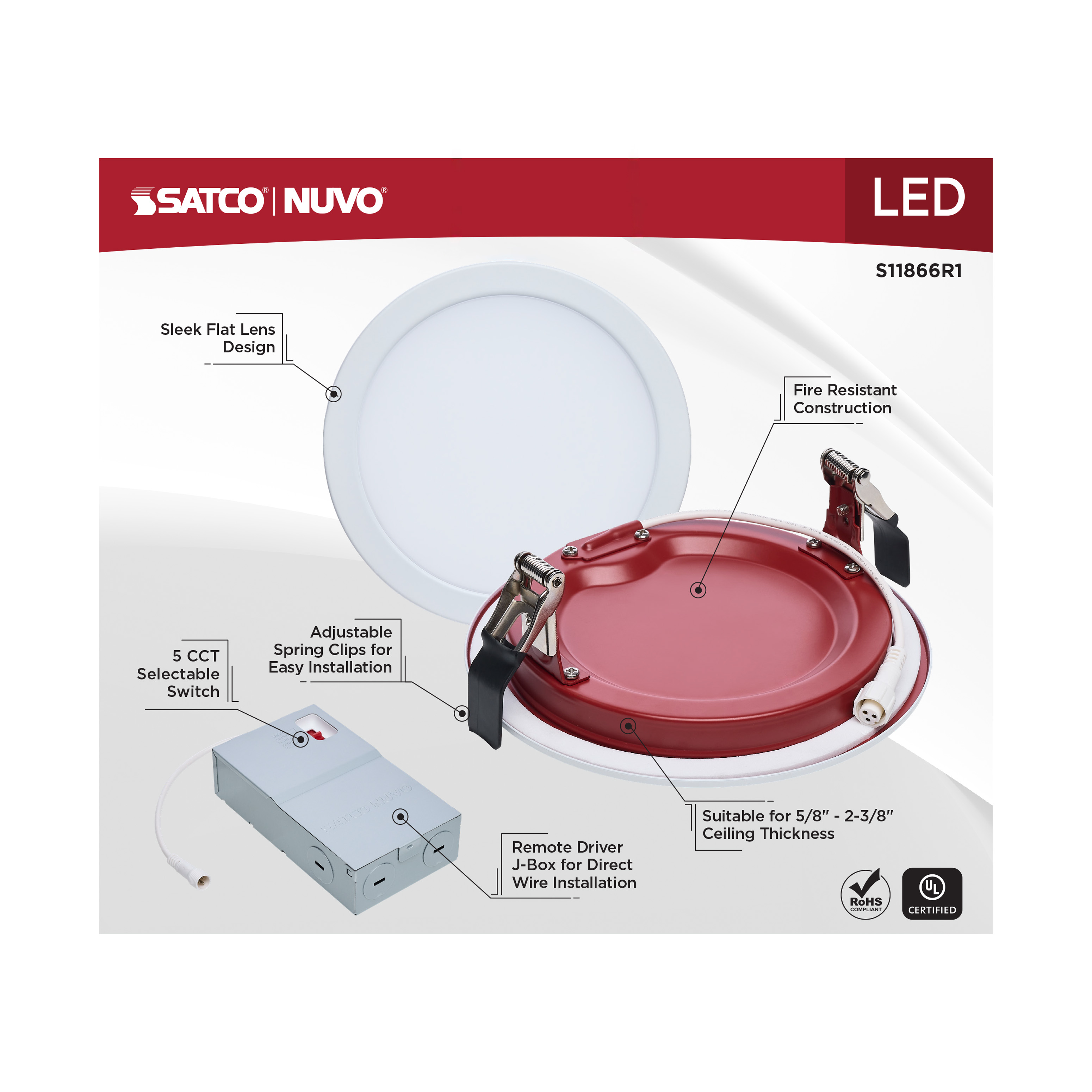 13WLED/6/FR/CCT/SLF/RD/FL/RND - S11866R1