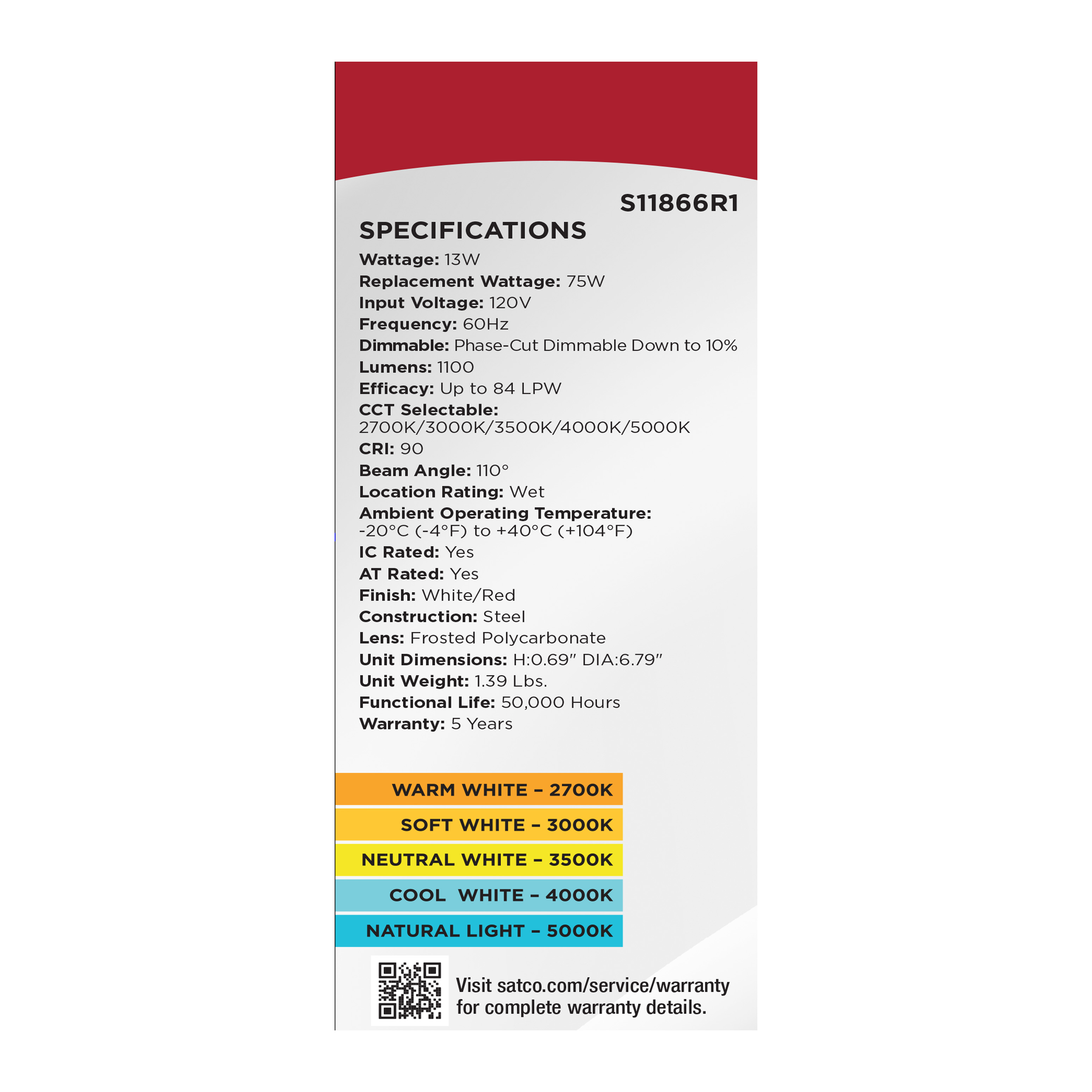 13WLED/6/FR/CCT/SLF/RD/FL/RND - S11866R1