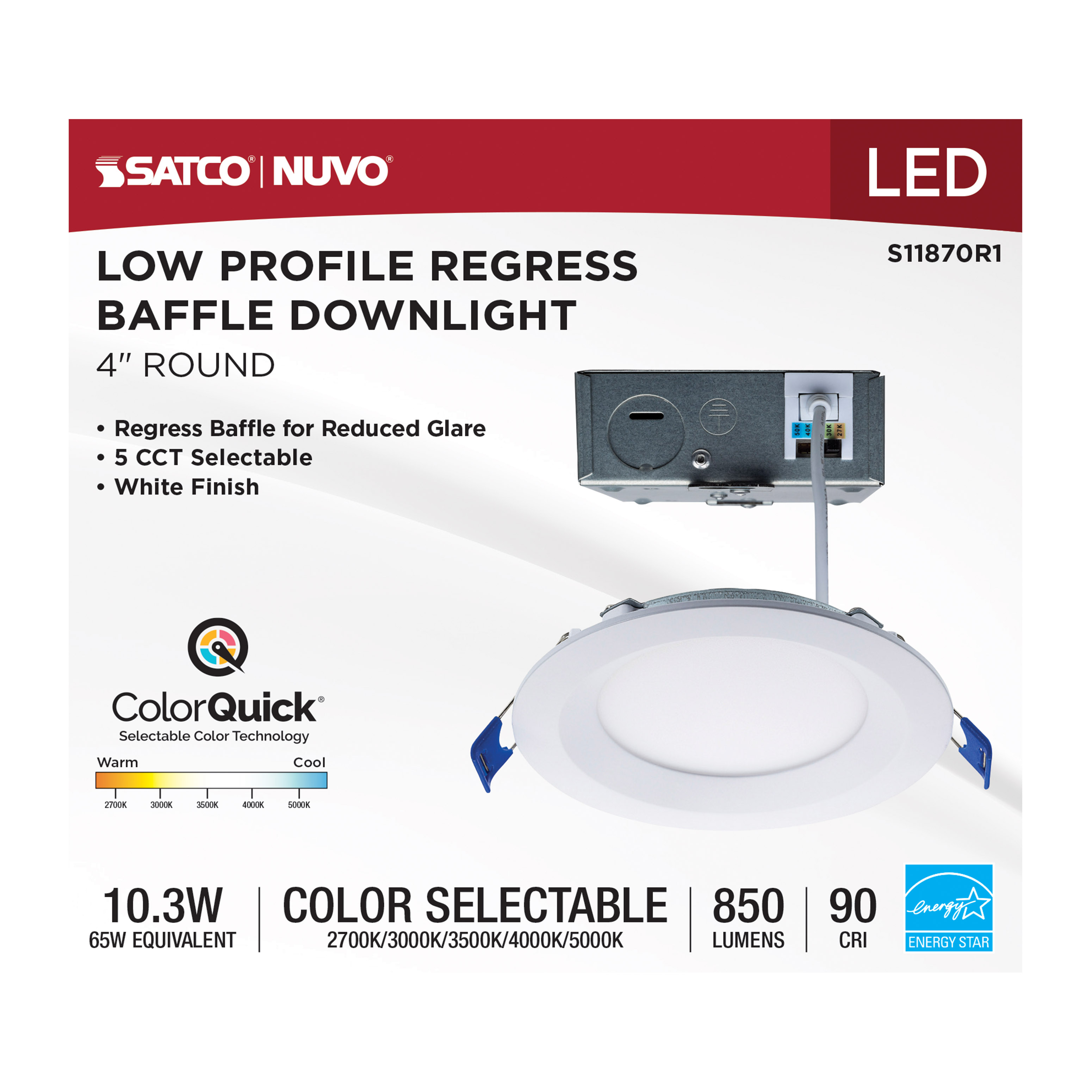 10WLED/DW/4/CCT-SEL/RND/RD/WH - S11870R1