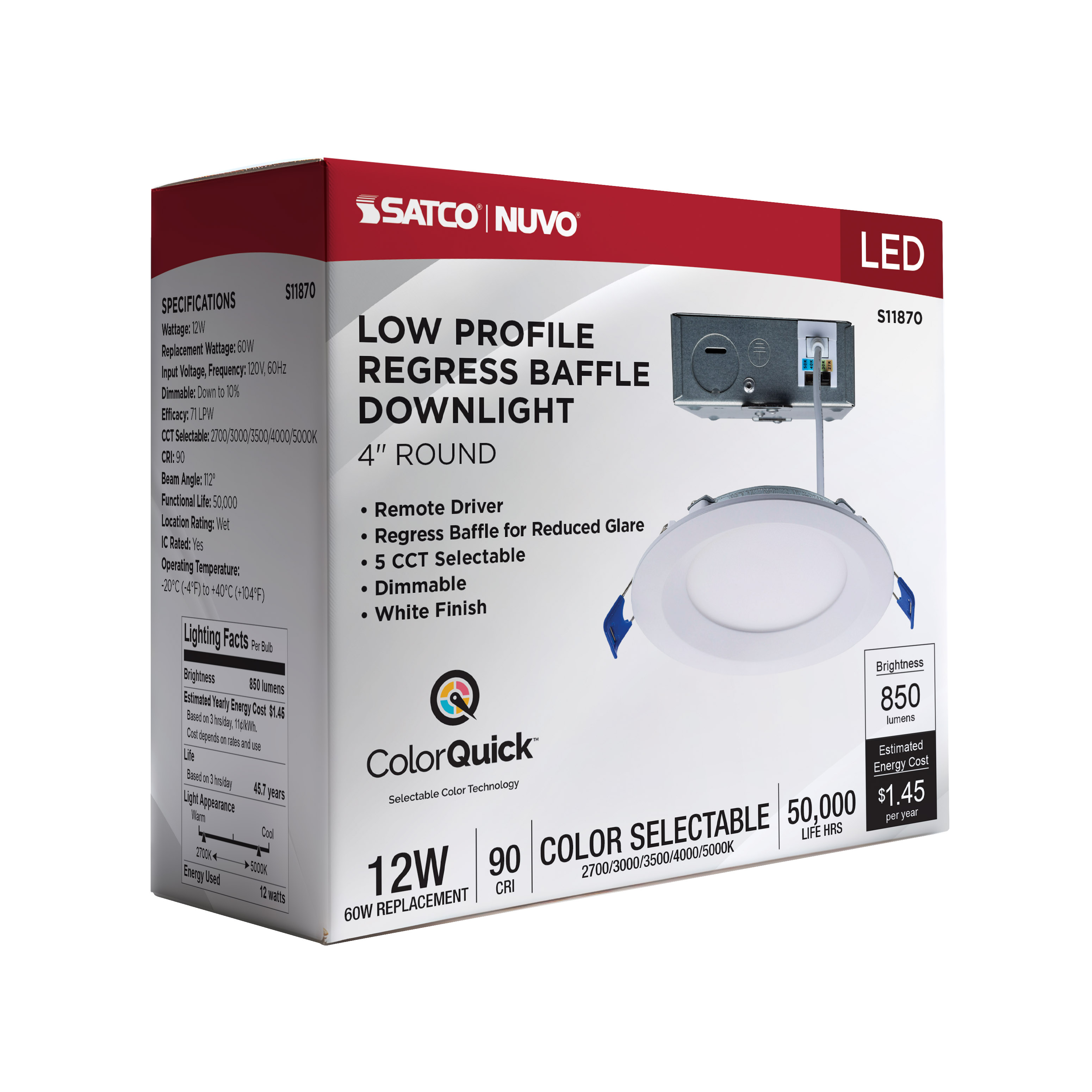 12WLED/DW/4/CCT-SEL/RND/RD/WH - S11870