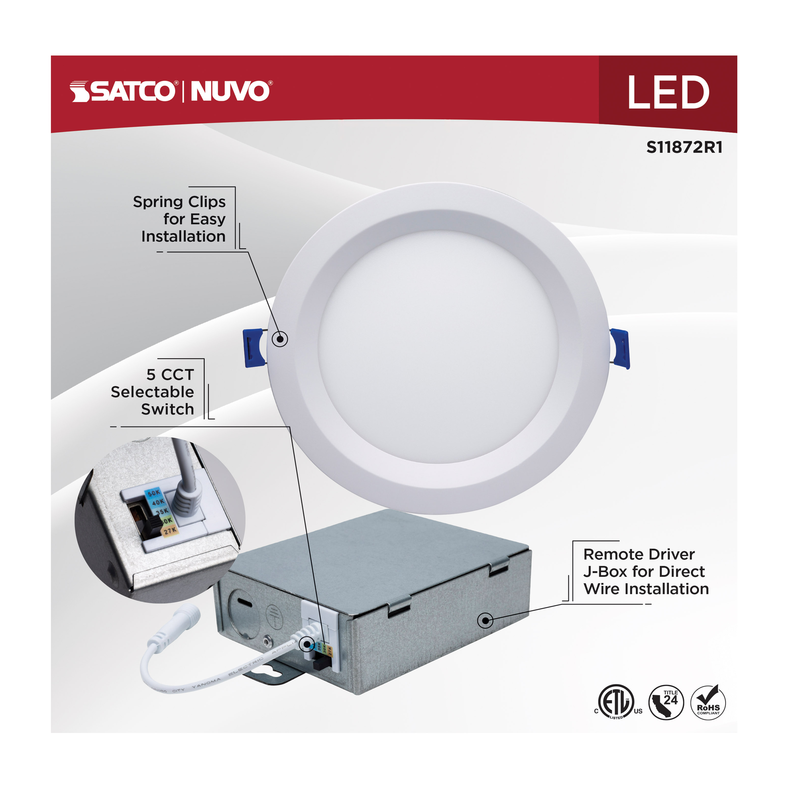 13WLED/DW/6/CCT-SEL/RND/RD/WH - S11872R1