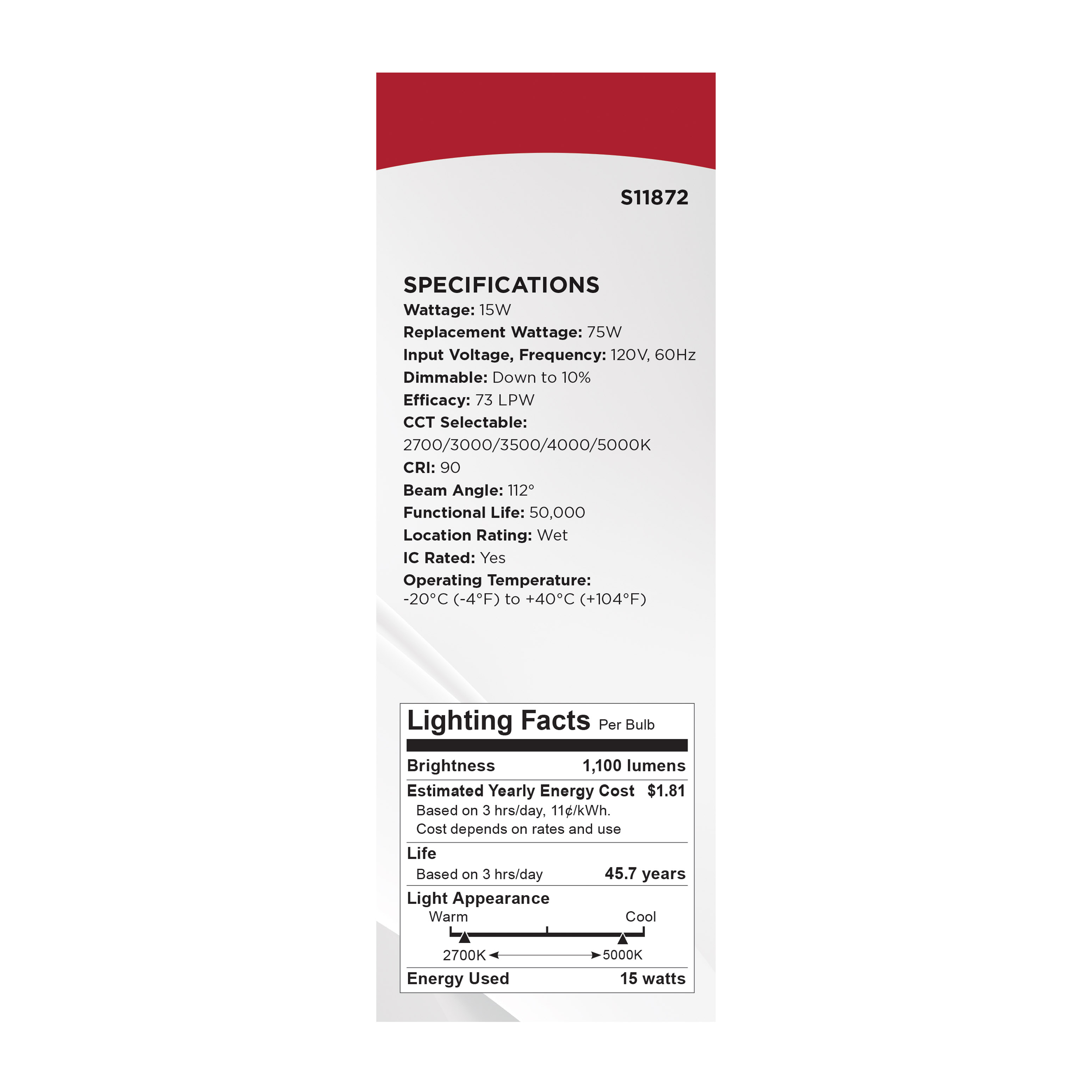 15WLED/DW/6/CCT-SEL/RND/RD/WH - S11872