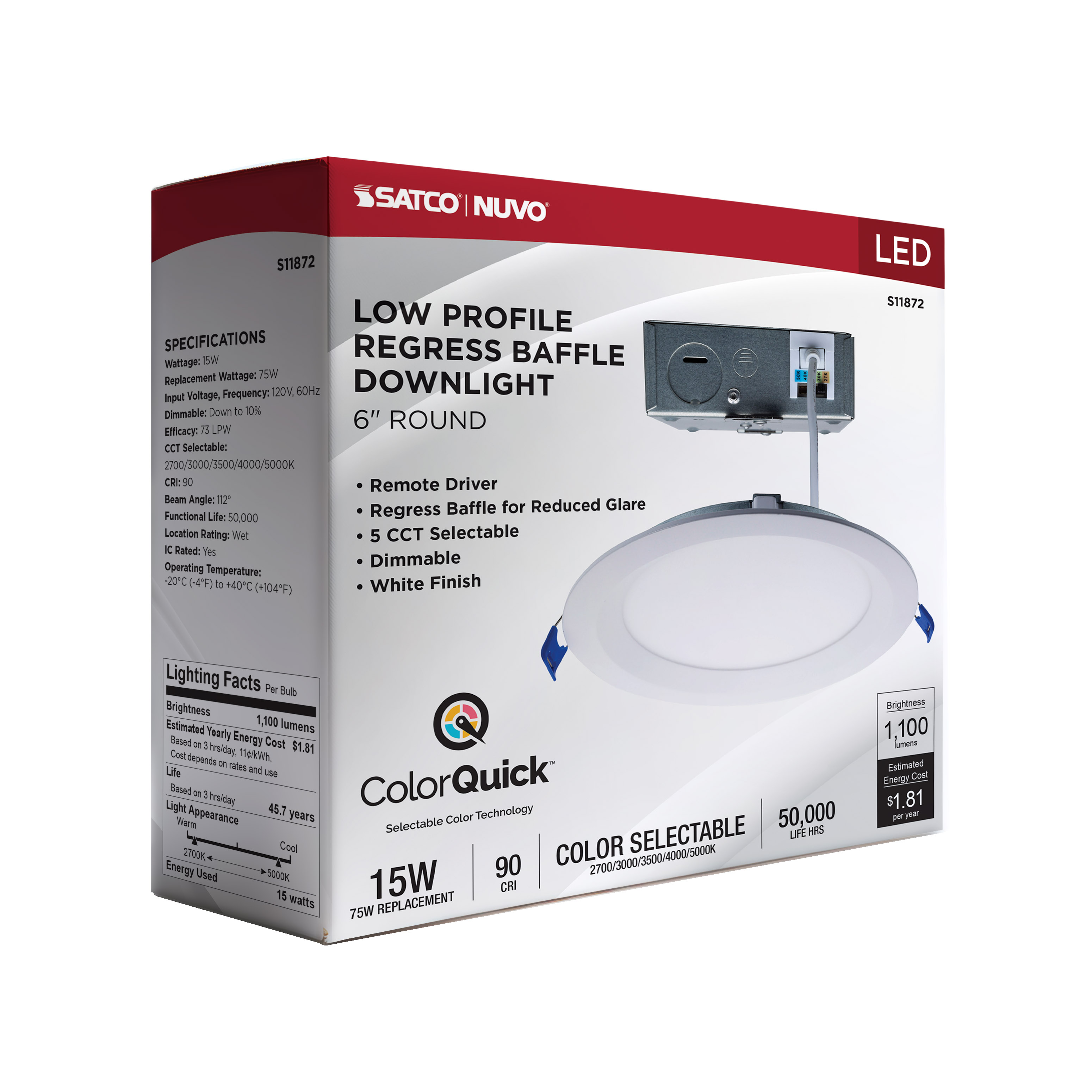 15WLED/DW/6/CCT-SEL/RND/RD/WH - S11872