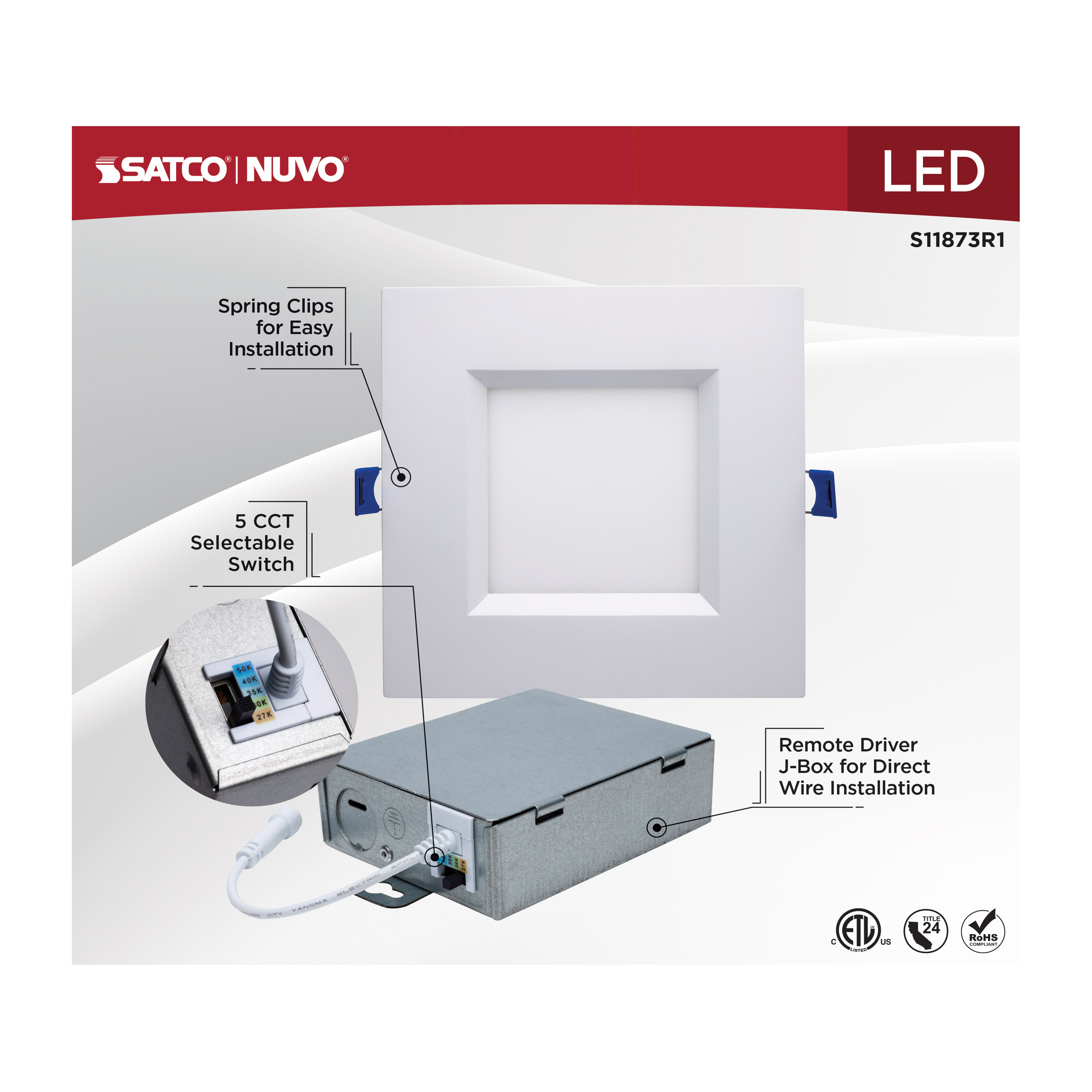 12WLED/DW/6/CCT-SEL/SQ/RD/WH - S11873R1