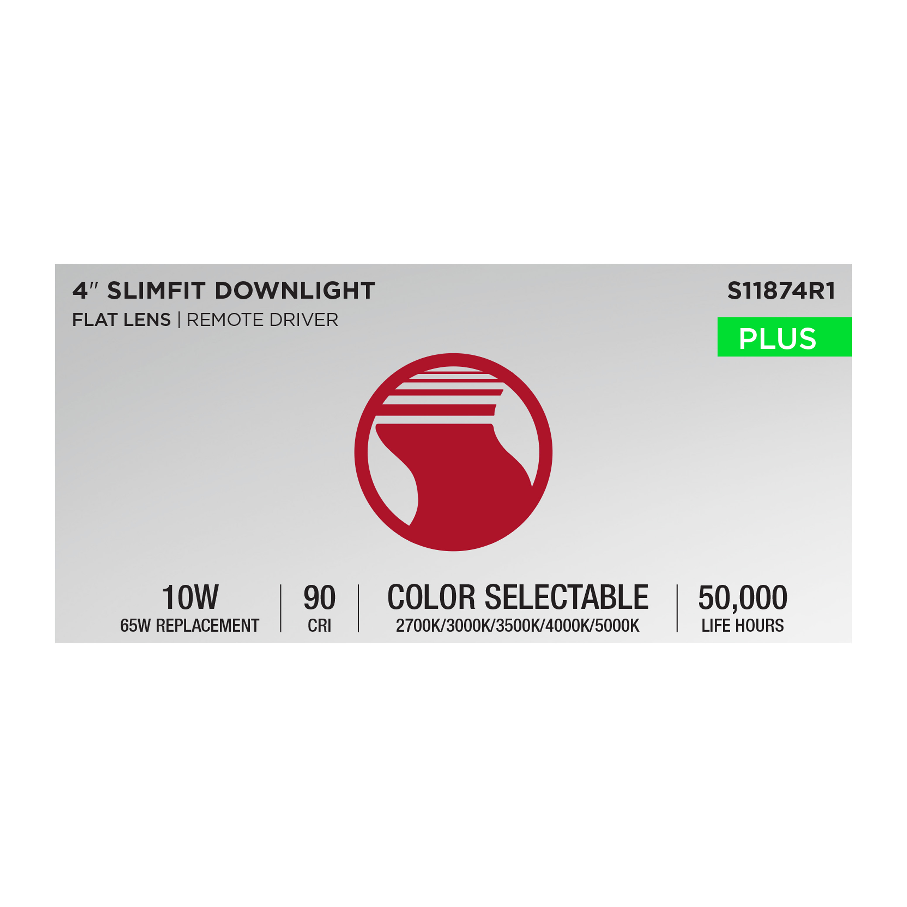 10WLED/DW/4/CCT-SEL/RND/RD/BK - S11874R1