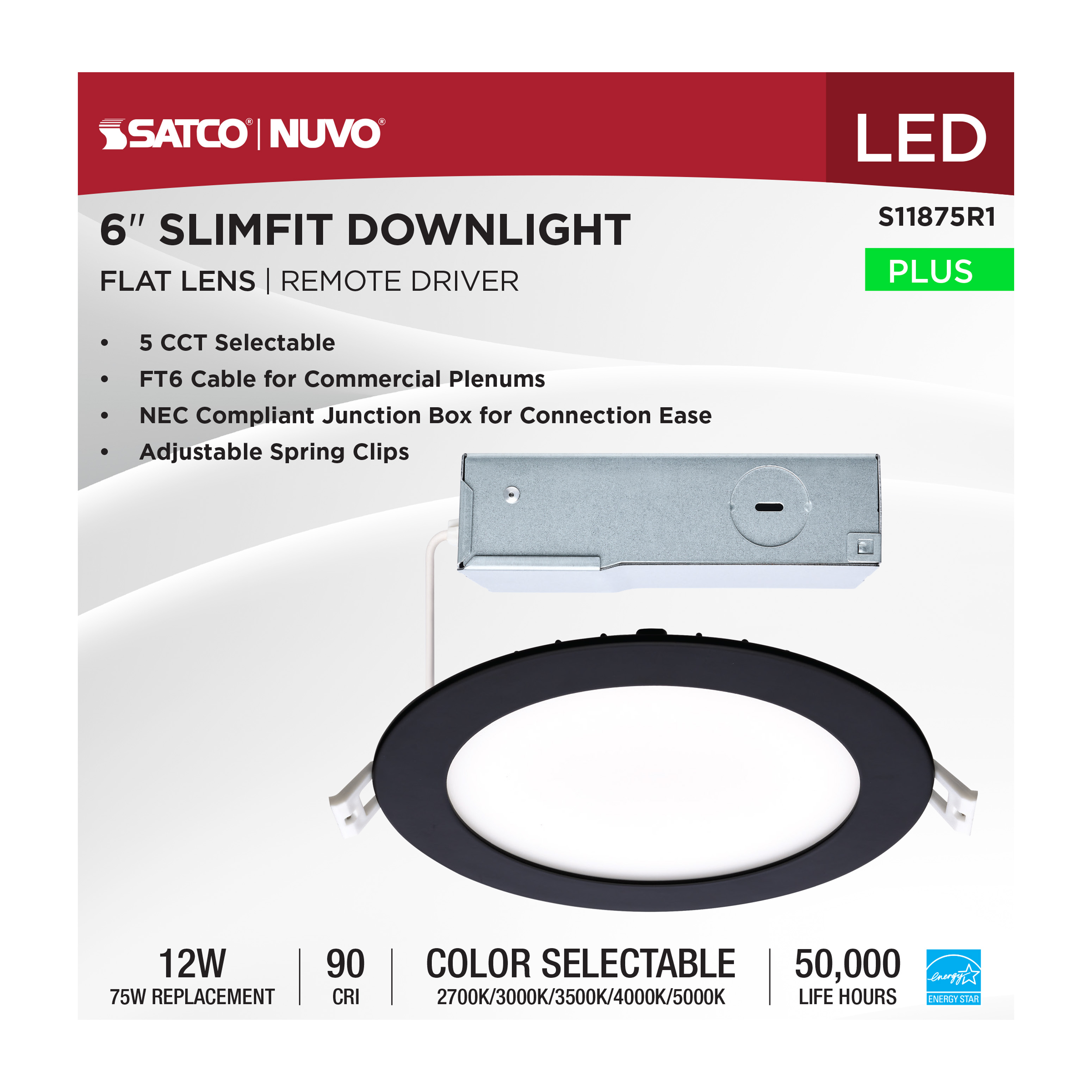 12WLED/DW/6/CCT-SEL/RND/RD/BK - S11875R1