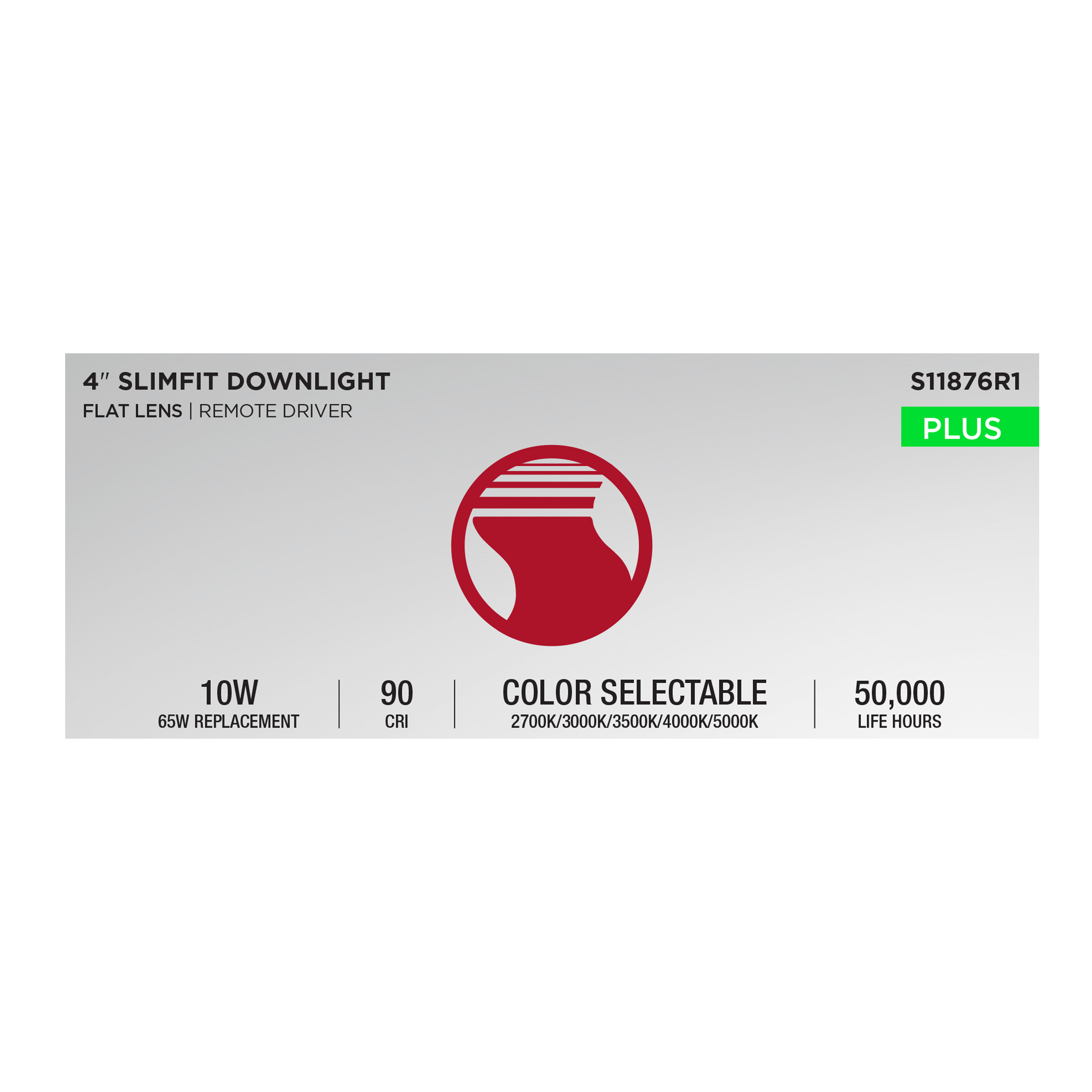 10WLED/DW/4/CCT-SEL/SQ/RD/BK - S11876R1