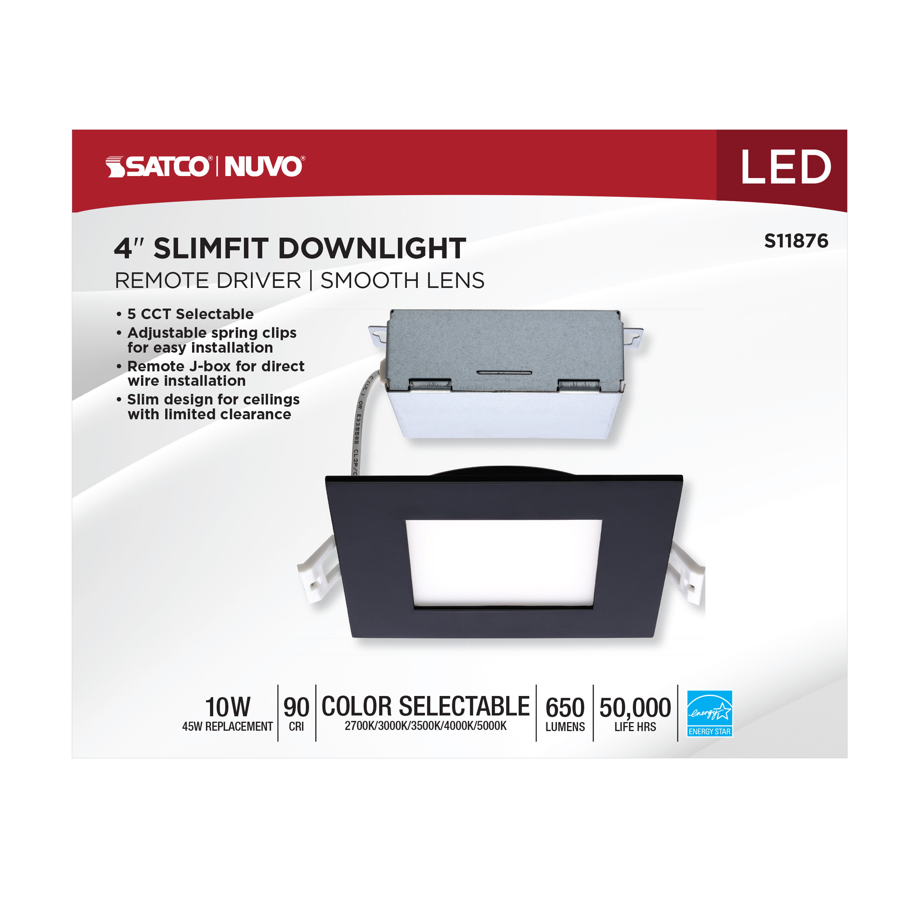 10WLED/DW/4/CCT-SEL/SQ/RD/BK - S11876