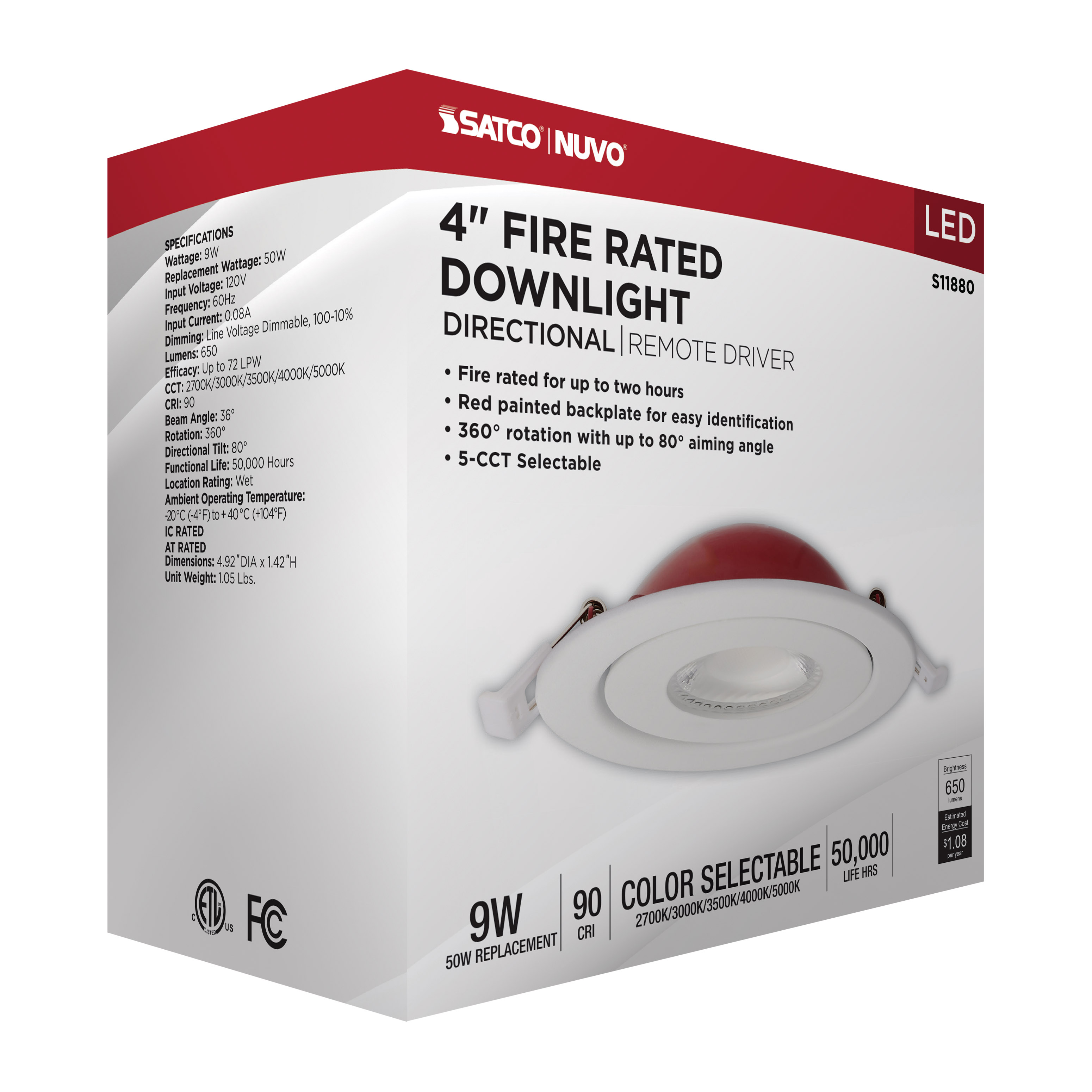 9WLED/DW-FR/4/CCT-SEL/RND/DIR - S11880