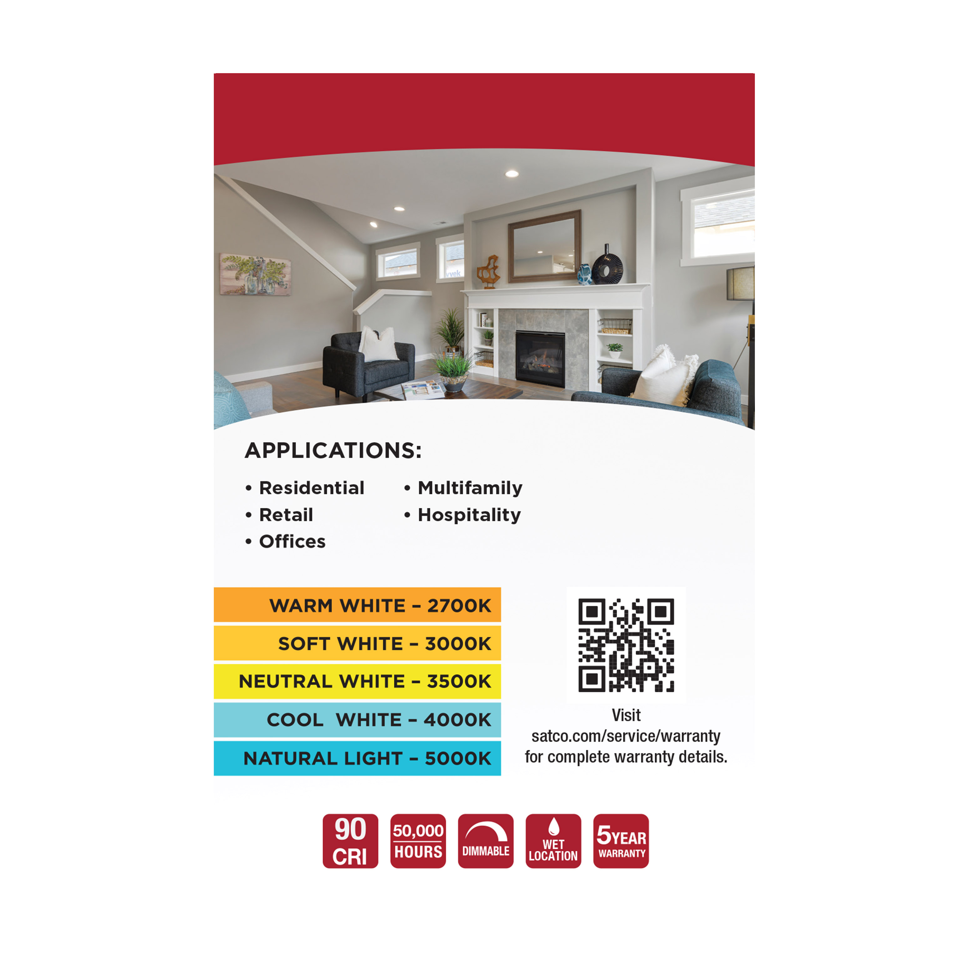 9.5WLED/DLR/4/WS/5CCT/RD/DB - S11882