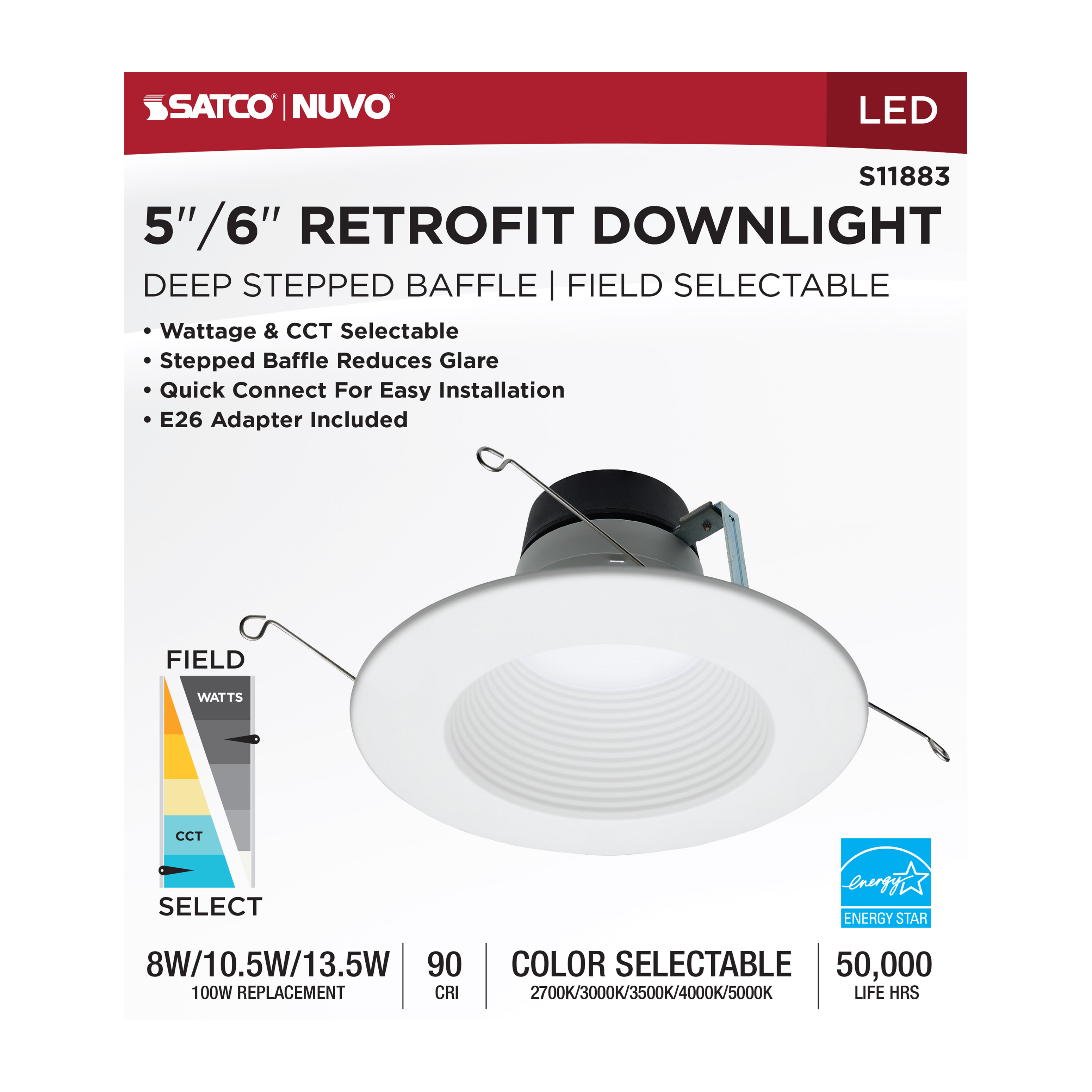 13.5WLED/DLR/5-6/WS/5CCT/RD/DB - S11883