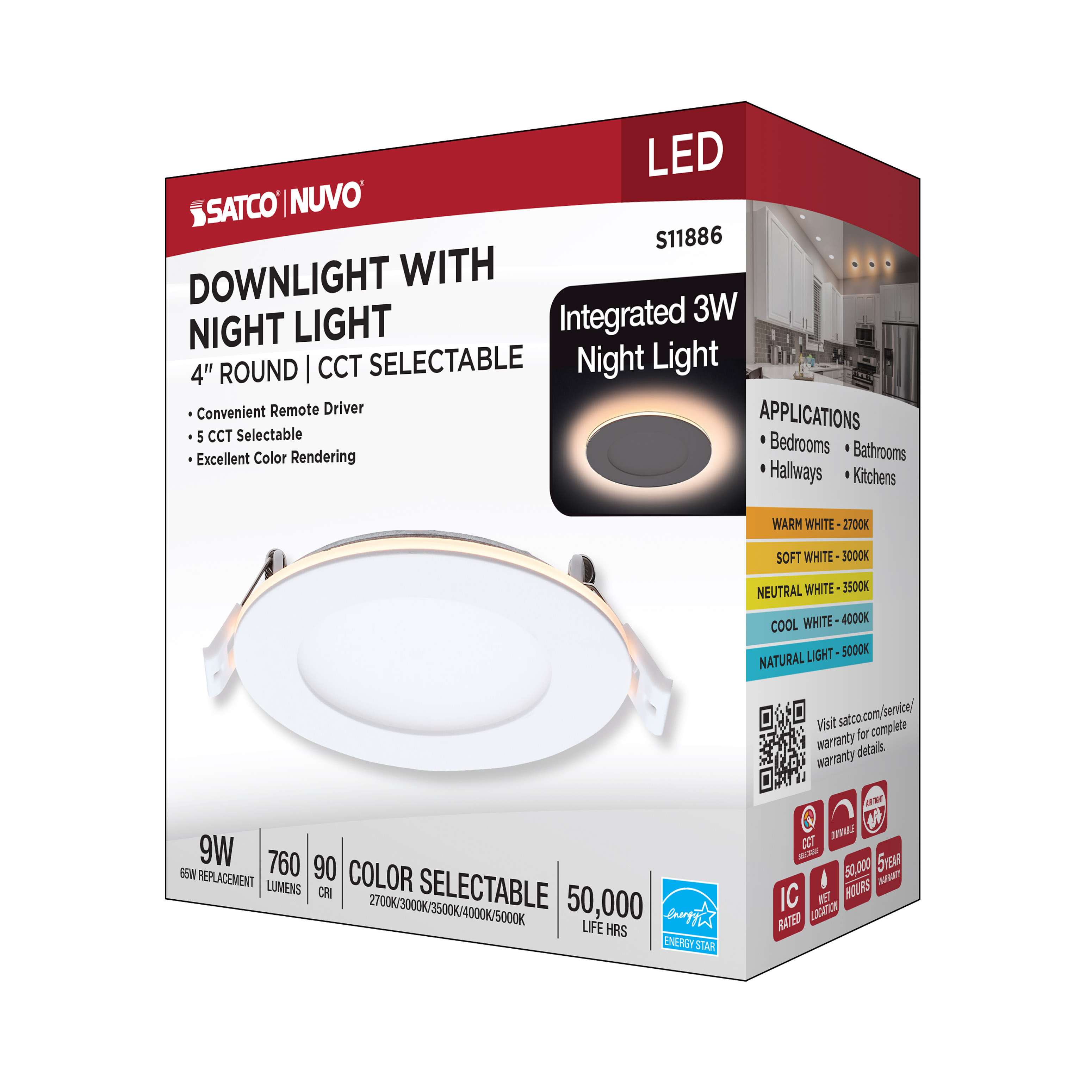 9WLED/DW/4/CCT-SEL/RND/RD/NL - S11886