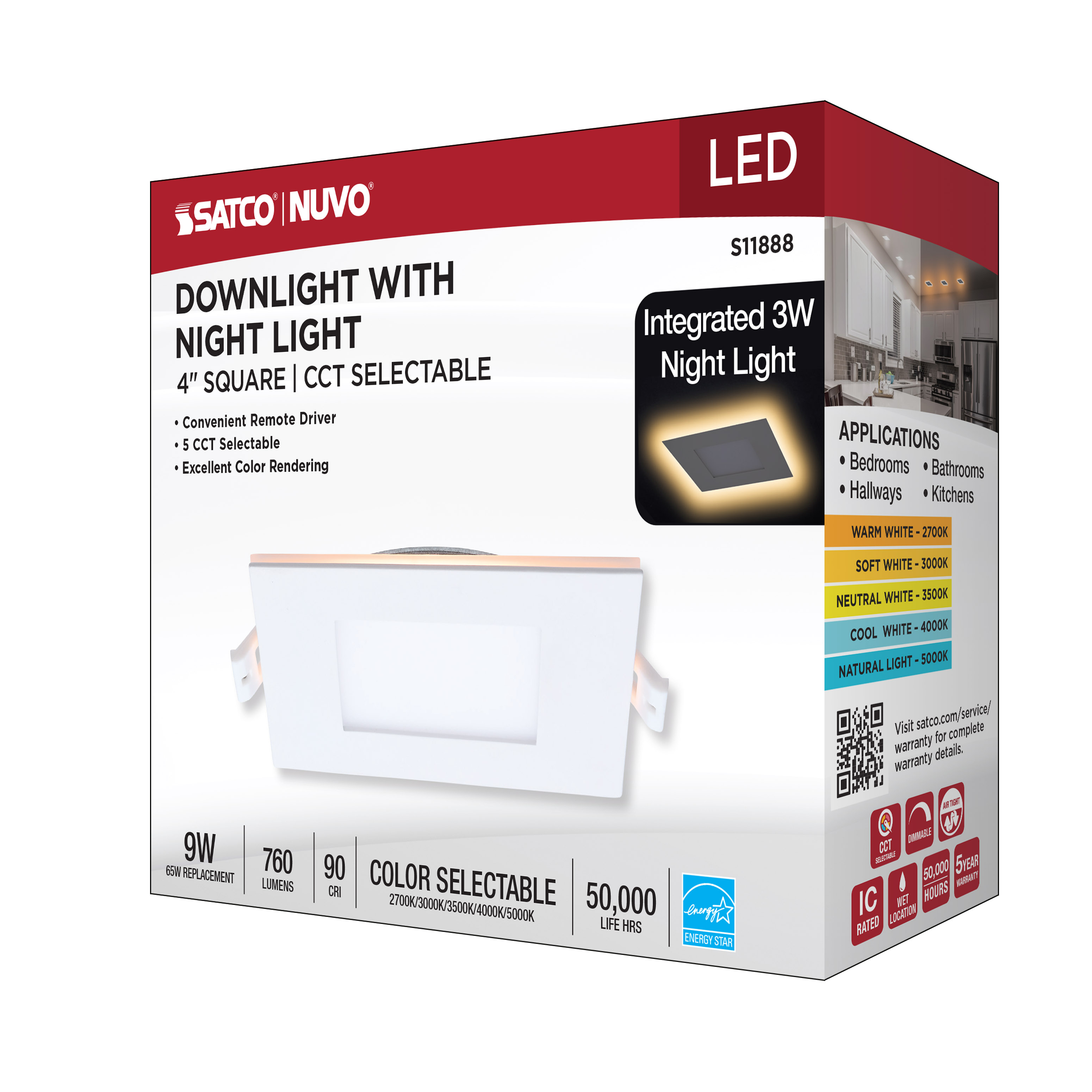 9WLED/DW/4/CCT-SEL/SQ/RD/NL - S11888