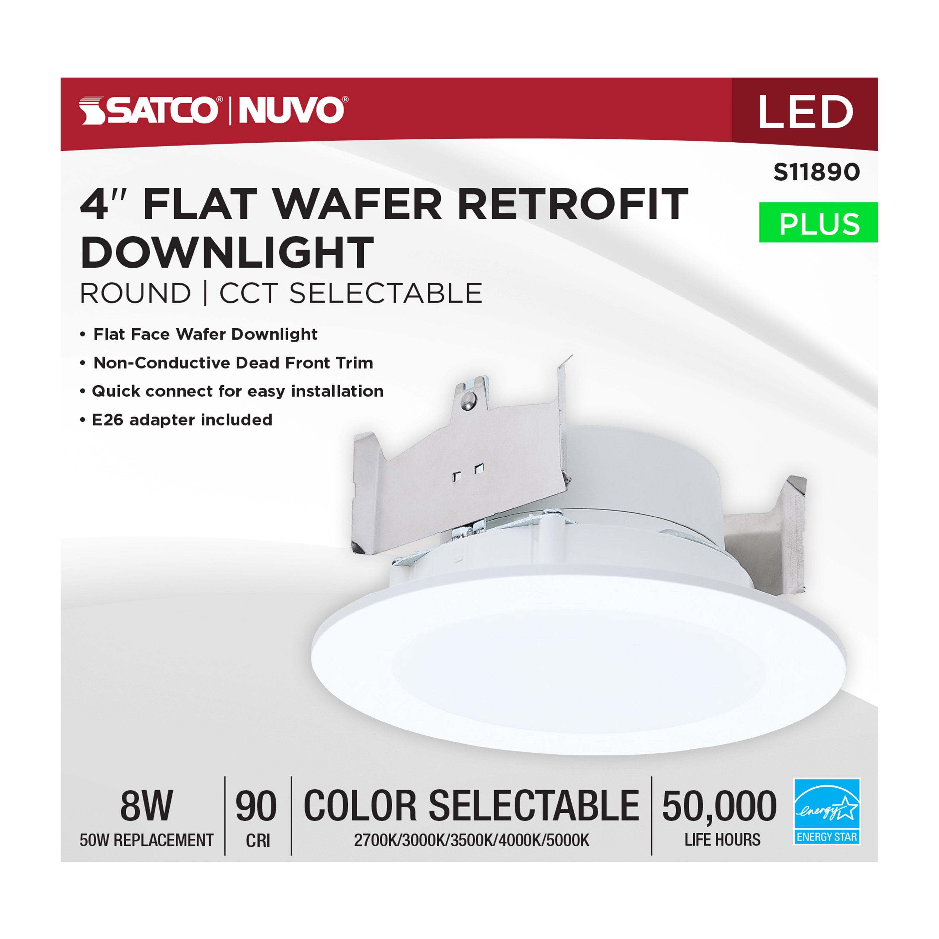 8WLED/DLR/4/CCT-SEL/WF/RND/WH - S11890