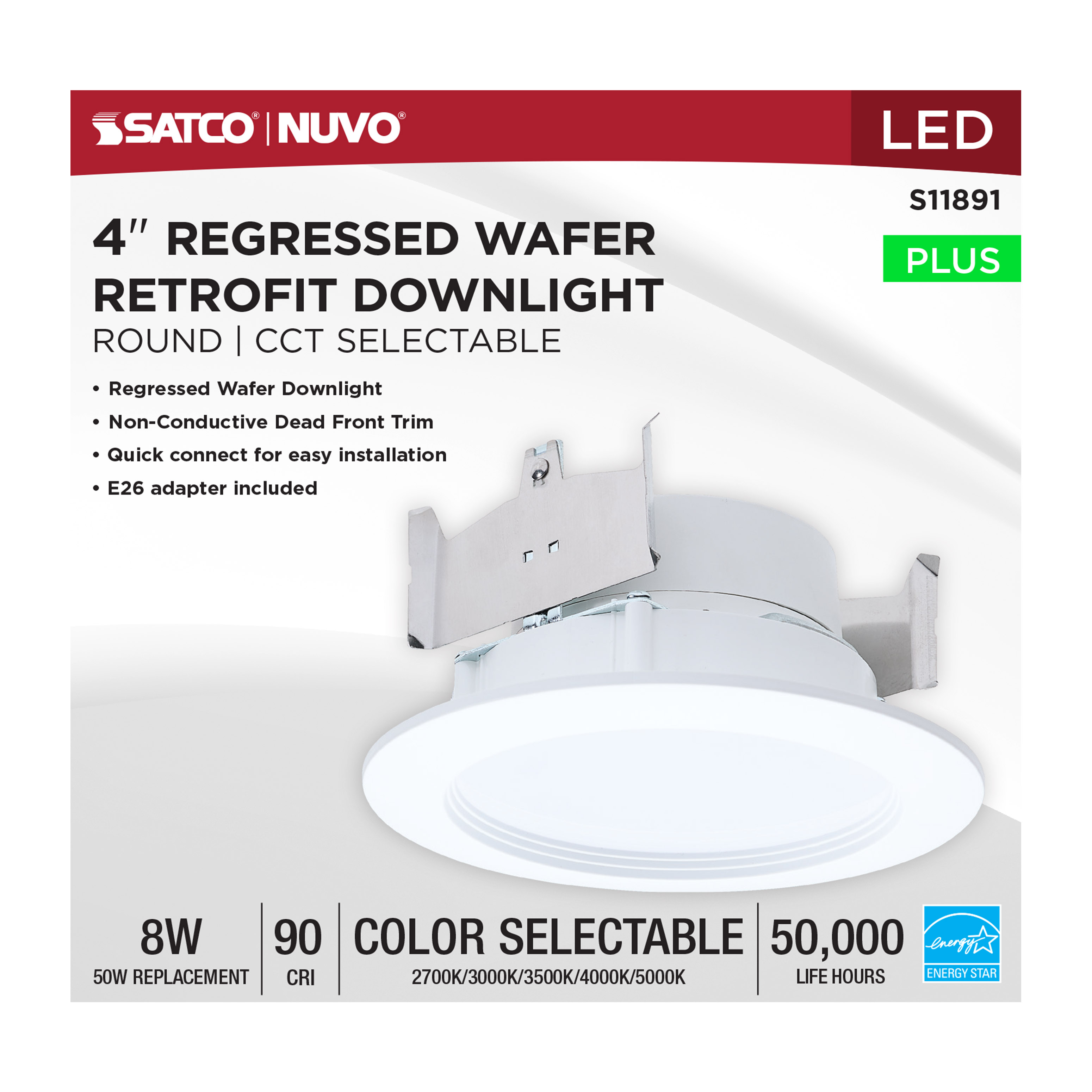 8WLED/DLR/4/CCT-SEL/WR/RND/WH - S11891